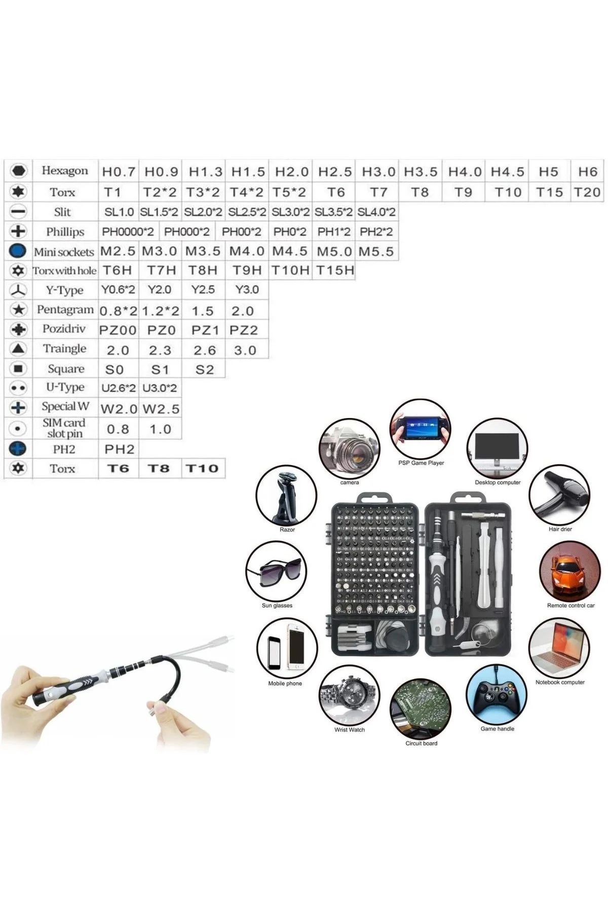 Hassas Tornavida Seti Bilgisayar Pc Telefon Onarım Aracı Seti Manyetik 115 in 1 Tornavida Seti (4741 - Just Cheap Store Görsel 4