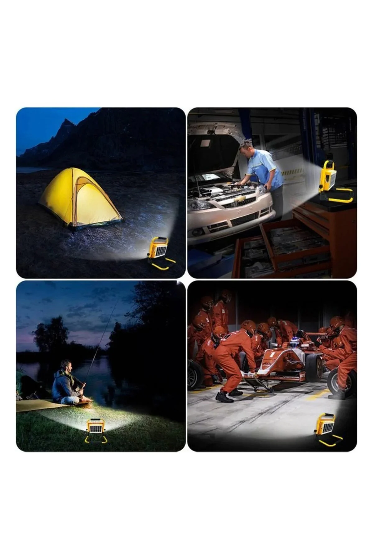 SOLAR LED LİGHT ÇAKARLI SOLAR PROJEKTÖR - POWERBANK KAMP - DIŞ MEKAN GÜNEŞ ENERJİLİ 12000mAh- 84X4=3 - Just Cheap Store Görsel 2