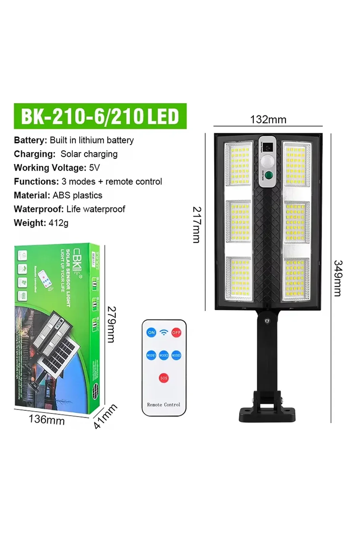 Hareket Sensörlü IP65 Güneş Enerjili LED Spot Kumandalı (4741) - Just Cheap Store Görsel 2