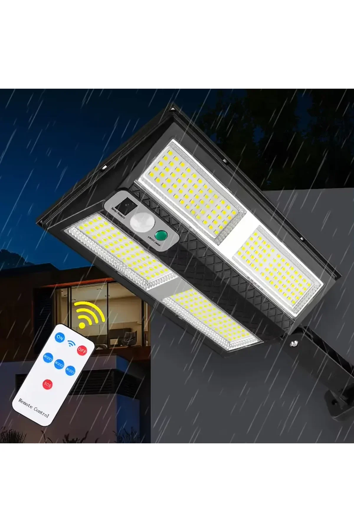Hareket Sensörlü IP65 Güneş Enerjili LED Spot Kumandalı (4741)