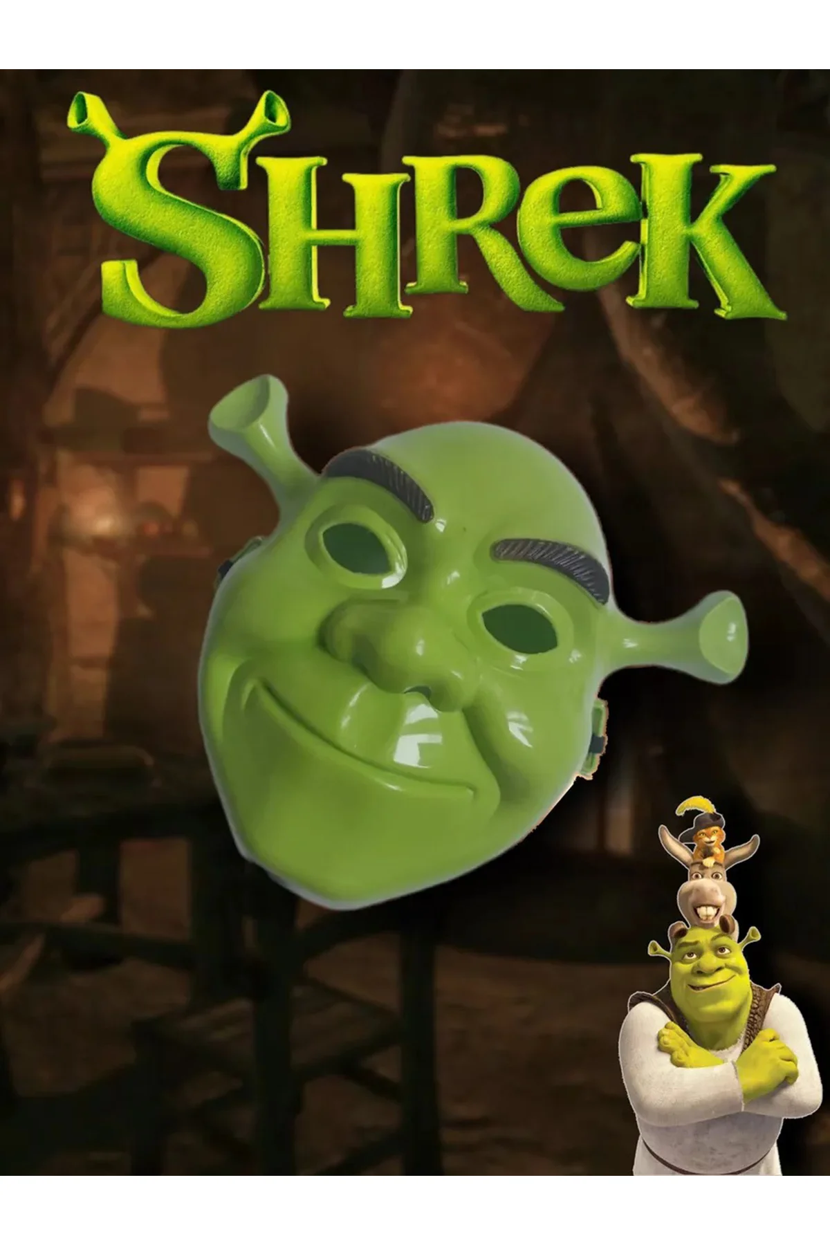Yeşil Shrek Maskesi 21x25 cm (4741) - Just Cheap Store Görsel 3