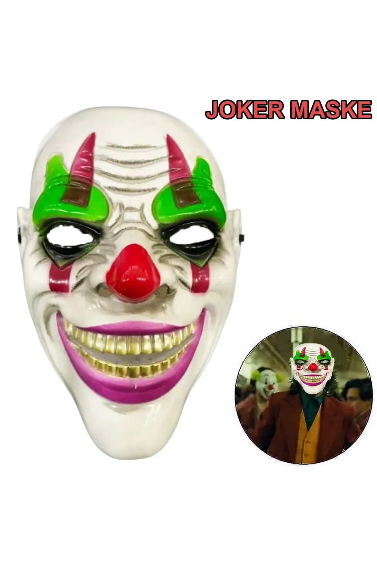 Delirten Gülüş Psikopat Palyaço Temalı Joker Maskesi (4741)
