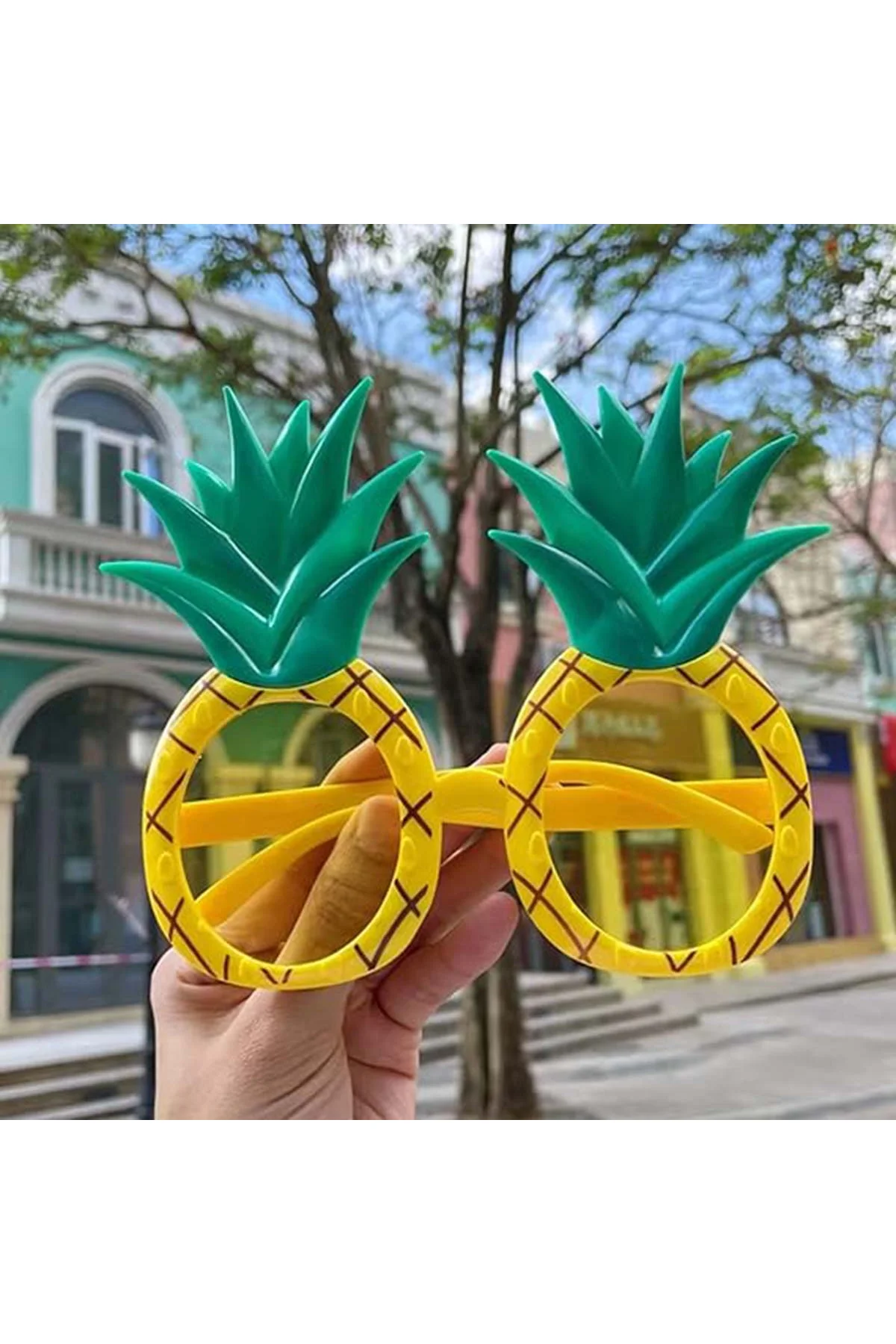 Tropikal Hawaii Ananas Şekilli Parti Gözlüğü 9.5 x 14 cm (4741) - Just Cheap Store Görsel 4