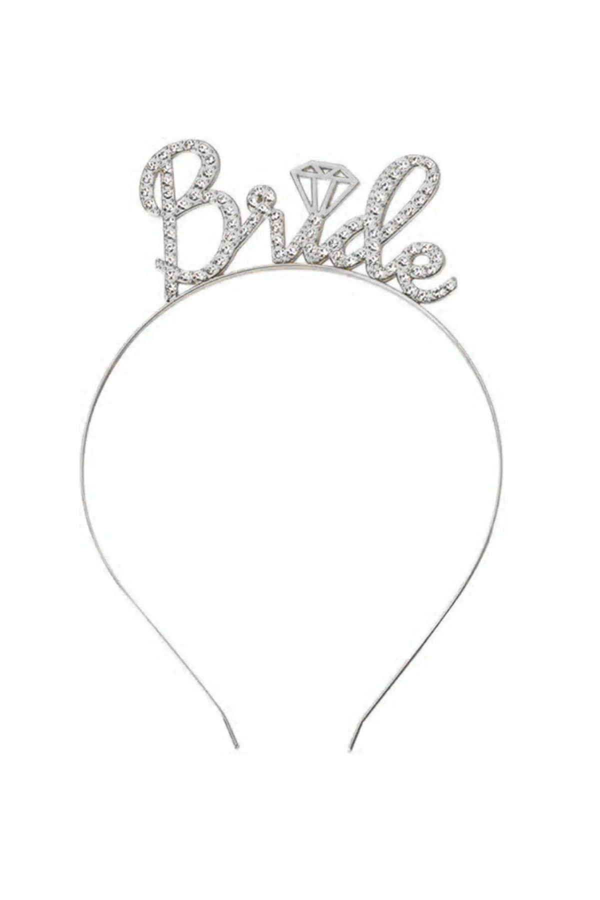 Gümüş Renkli Taşlı “Bride” Gelin Tacı – El Yazısı Yazı Tipiyle (4741) - Just Cheap Store Görsel 3