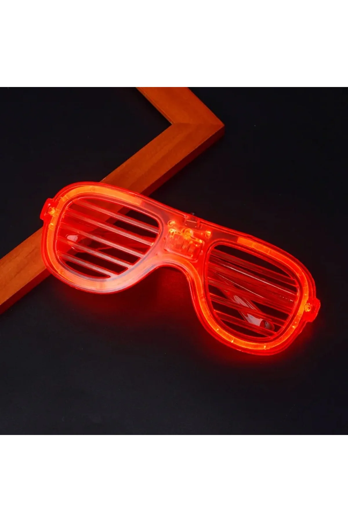 Kırmızı Led Işıklı Parti Gözlüğü - Neon Glow Şerit Gözlük 3 Modlu (4741) - Just Cheap Store Görsel 4