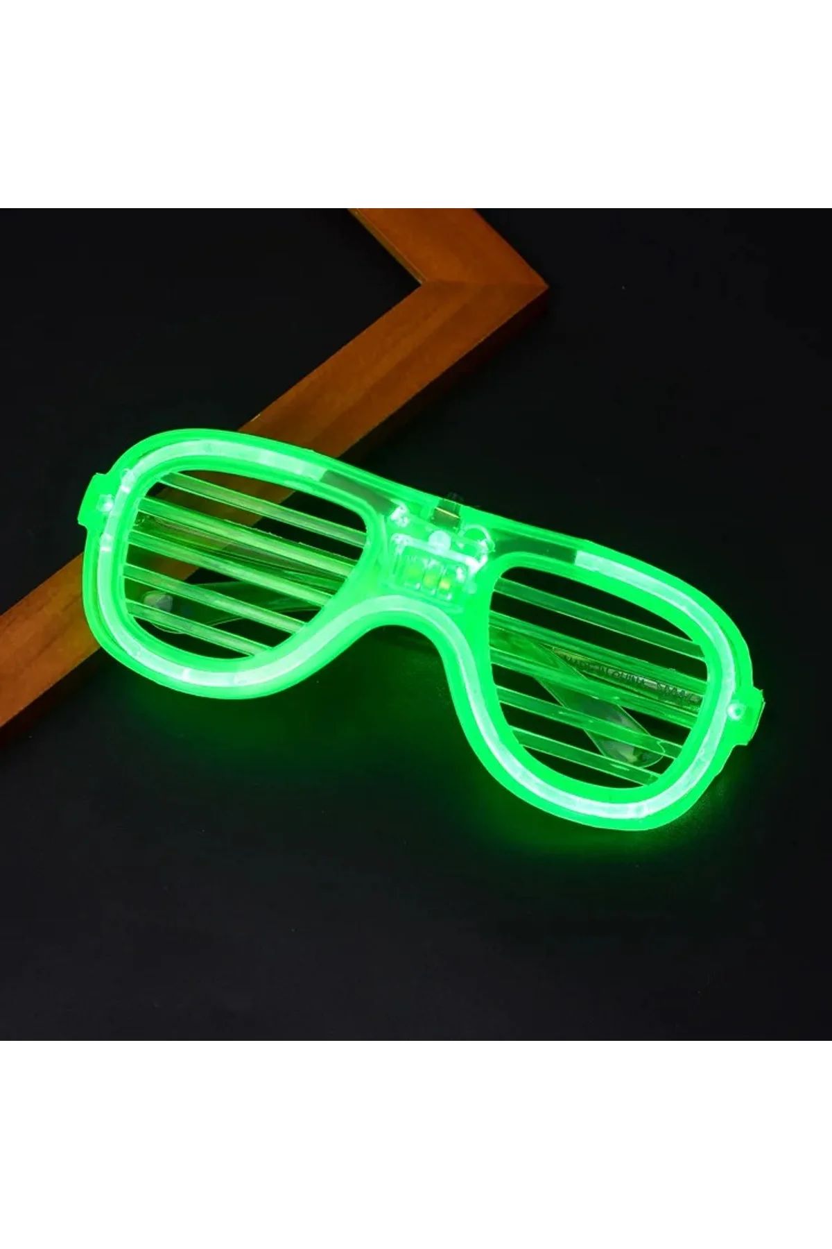 Yeşil LED Işıklı Parti Gözlüğü – Neon Glow Şerit Gözlük 3 Modlu (4741) - Just Cheap Store Görsel 4