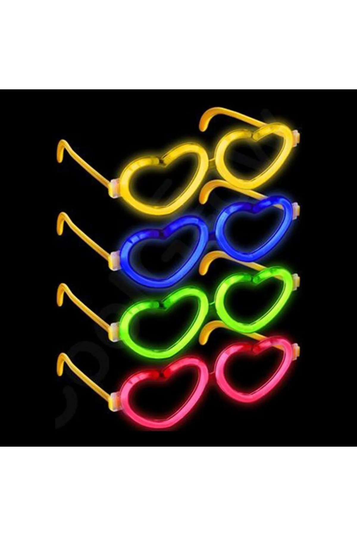 Glow Kalpli Fosforlu Gözlük 6’lı Renkli Set – Neon Parti (4741) - Just Cheap Store Görsel 3