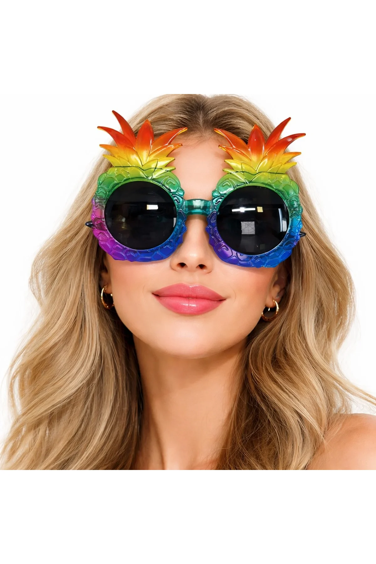 Tropikal Ananas Tasarımlı Renkli Hawaii Parti Gözlüğü (4741) - Just Cheap Store Görsel 3