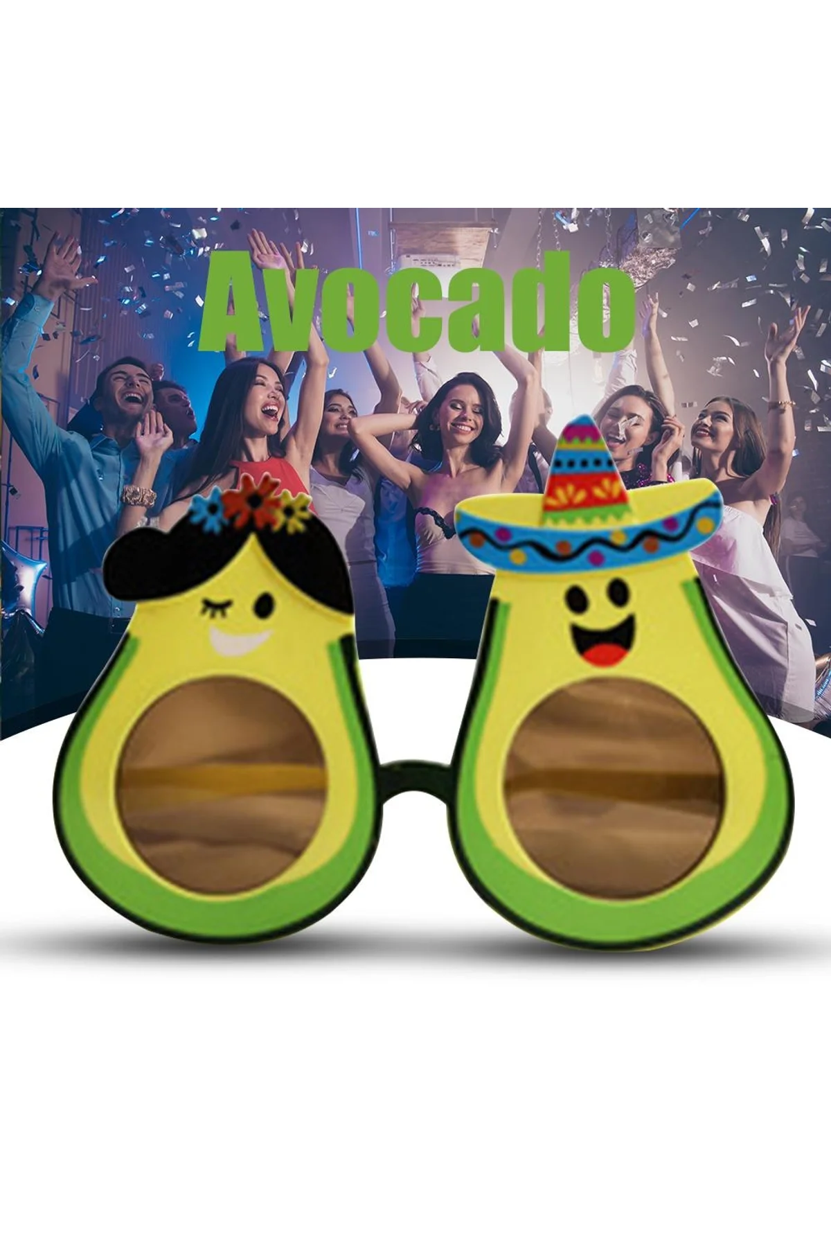 Hawaii Temalı Avokado Gözlük – Kostüm &amp;amp;amp; Parti Gözlüğü (4741) - Just Cheap Store Görsel 5