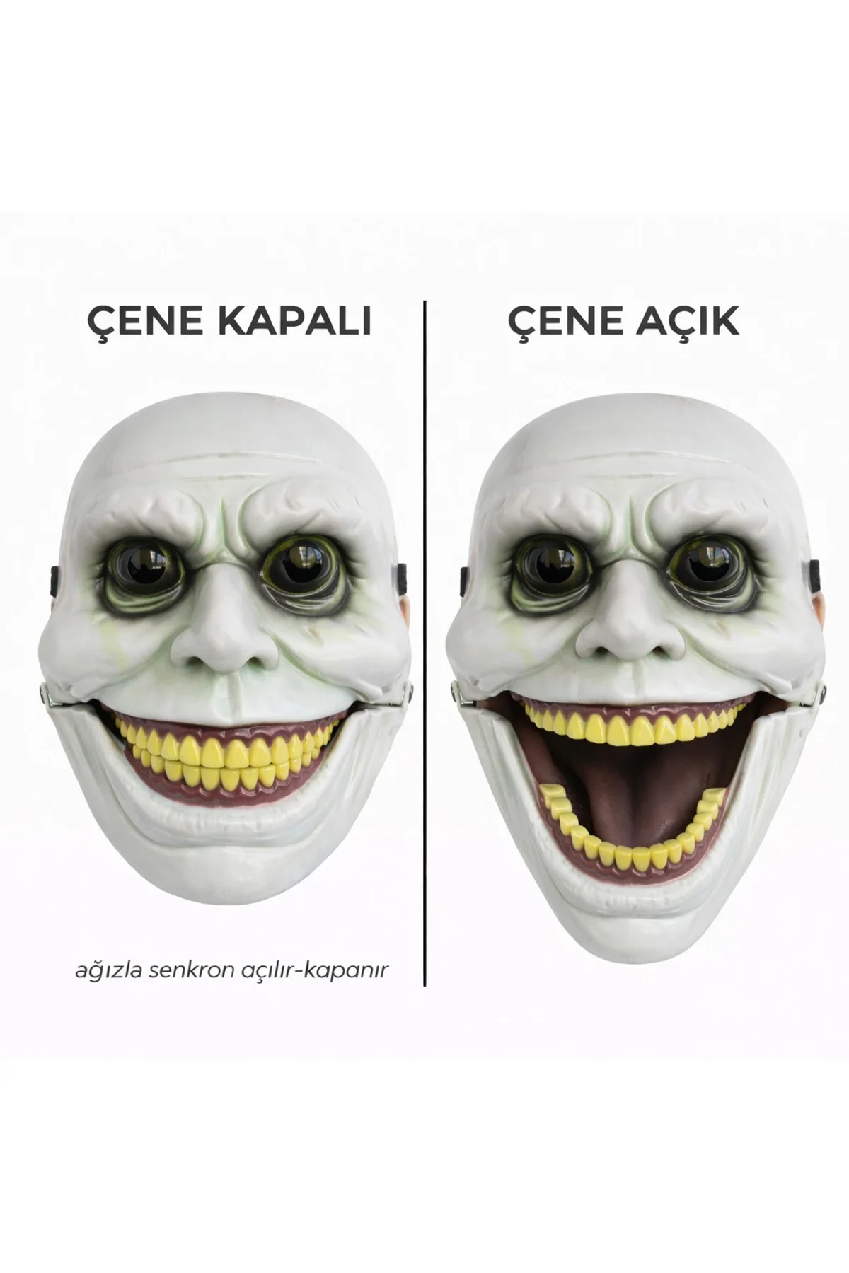 Hareketli Çene Mekanizmalı Korku Maskesi Yeşil (4741)