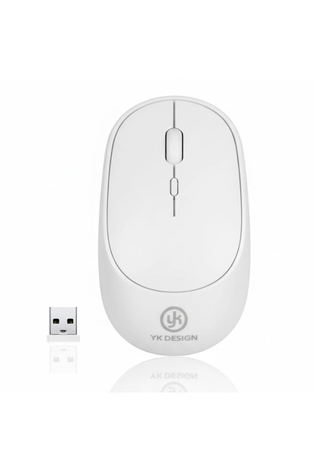 Beyaz Renkli Ergonomik Sessiz Kablosuz Mouse – USB Alıcılı, Ofis ve Oyun İçin Konforlu Bilgisayar Fa