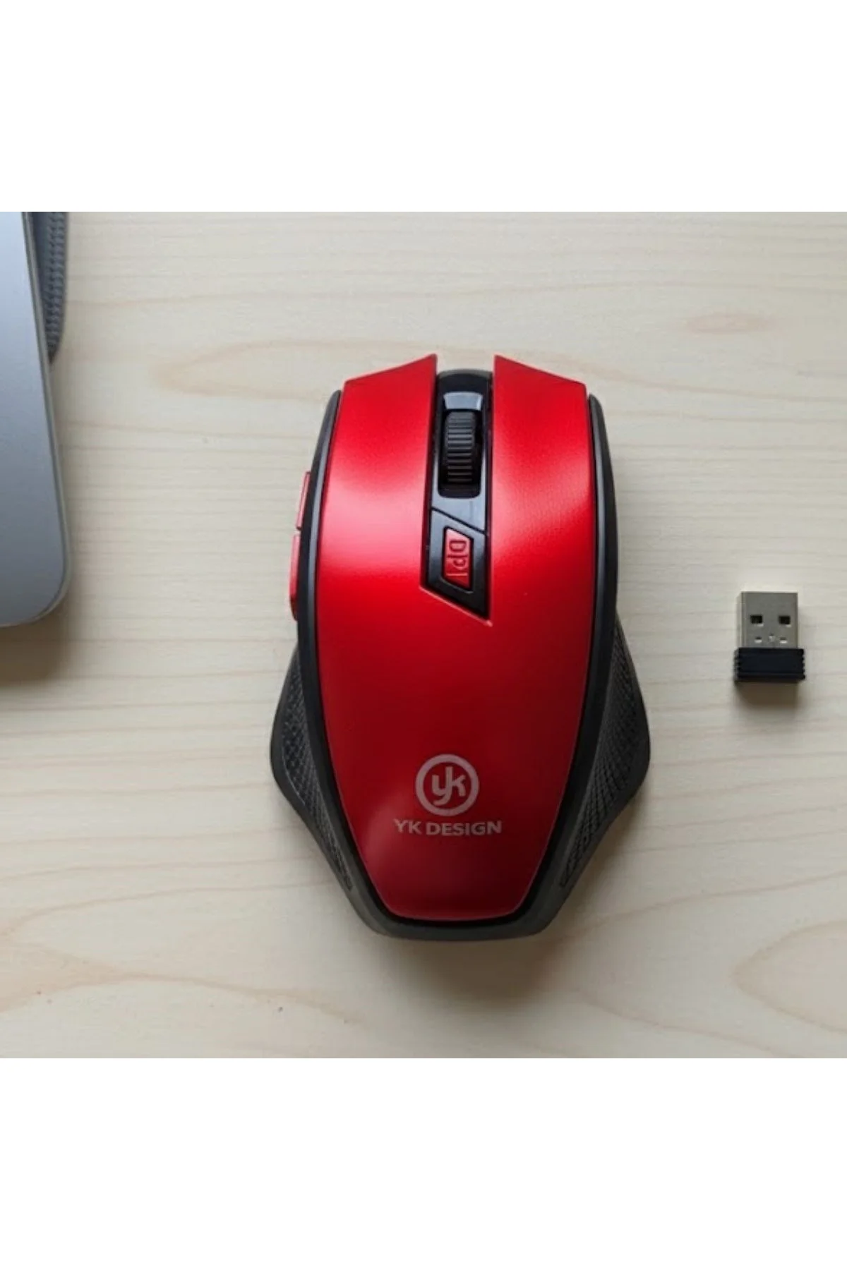 Kırmızı Renkli Baş Parmak Destekli Ergonomik Sessiz Kablosuz Mouse – USB Alıcılı, Ofis ve Oyun İçin - Just Cheap Store Görsel 5