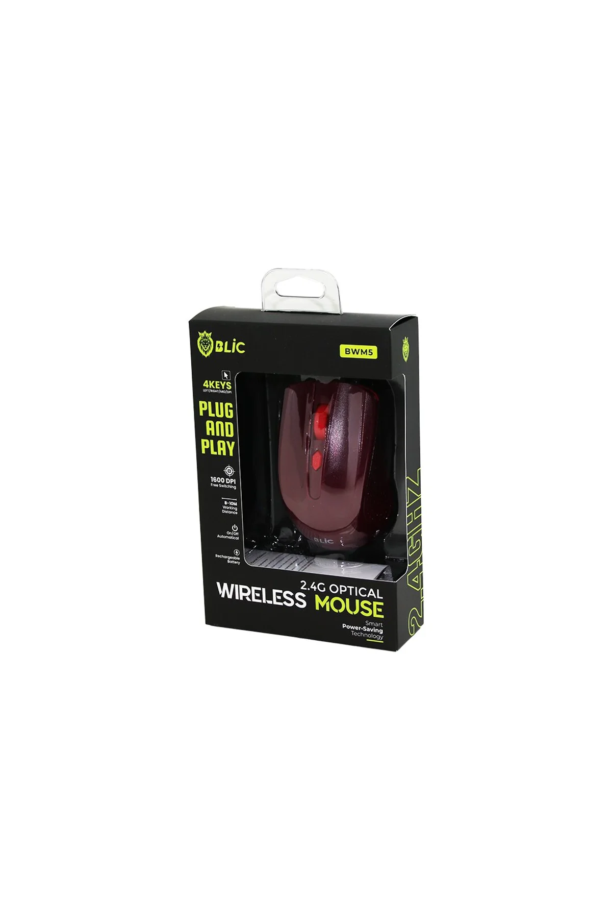 BORDO KABLOSUZ MOUSE 2.4G 8-10M DİSTANCE WİRELESS - KABLOSUZ 1600DPI OYUN FARE BWM-5 (4741)