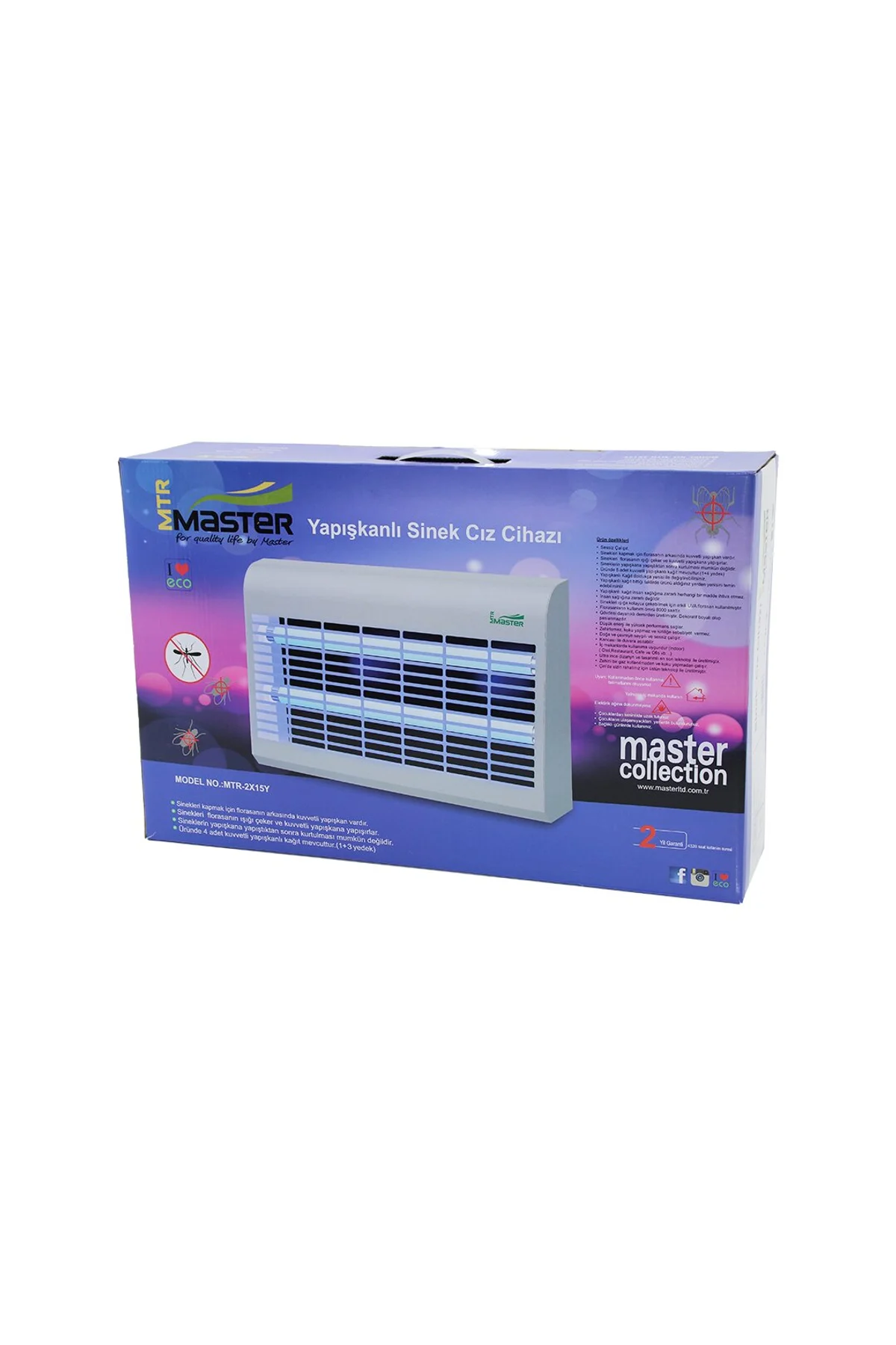 2 LEDLİ SİNEK ÖLDÜRÜCÜ CIZ CİHAZI 30WYAPIŞKANLI 47.5X9X5X29CM100M2 ETKİNLİK ALANI MTR-2X15Y (4741)