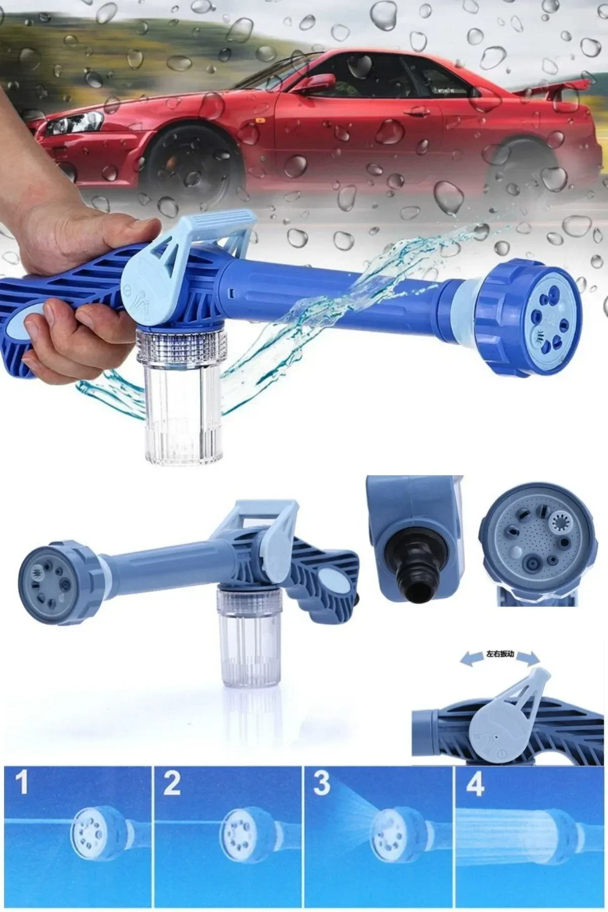 Otomobil Yıkama Sulama Fonksiyonlu Su Püskürtme Tabancası Deterjanlı Akıllı Tayzikli Basınçlı Bahçe - Just Cheap Store Görsel 5