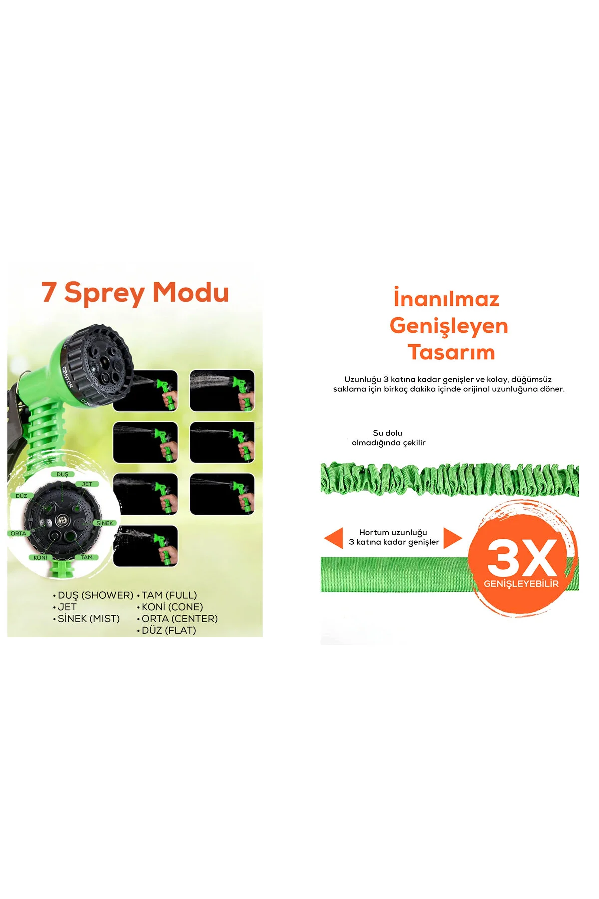 10 MT TELESKOPİK UZAYAN BAHÇE HORTUMU 7 FONKSİYON AYARLI TETİKLİ TABANCA (4741) - Just Cheap Store Görsel 3