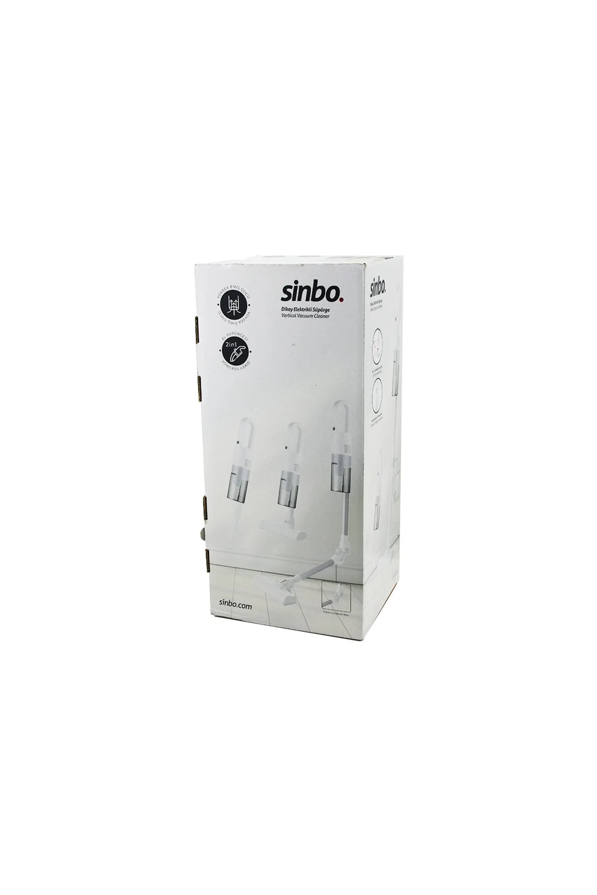 BEYAZ DİKEY ELEKTRİKLİ SÜPÜRGE ERGONOMİK KATLANABİLİR BORU 500W 90° DÖNEBİLEN BAŞLIK PRATİK HAZNE SV