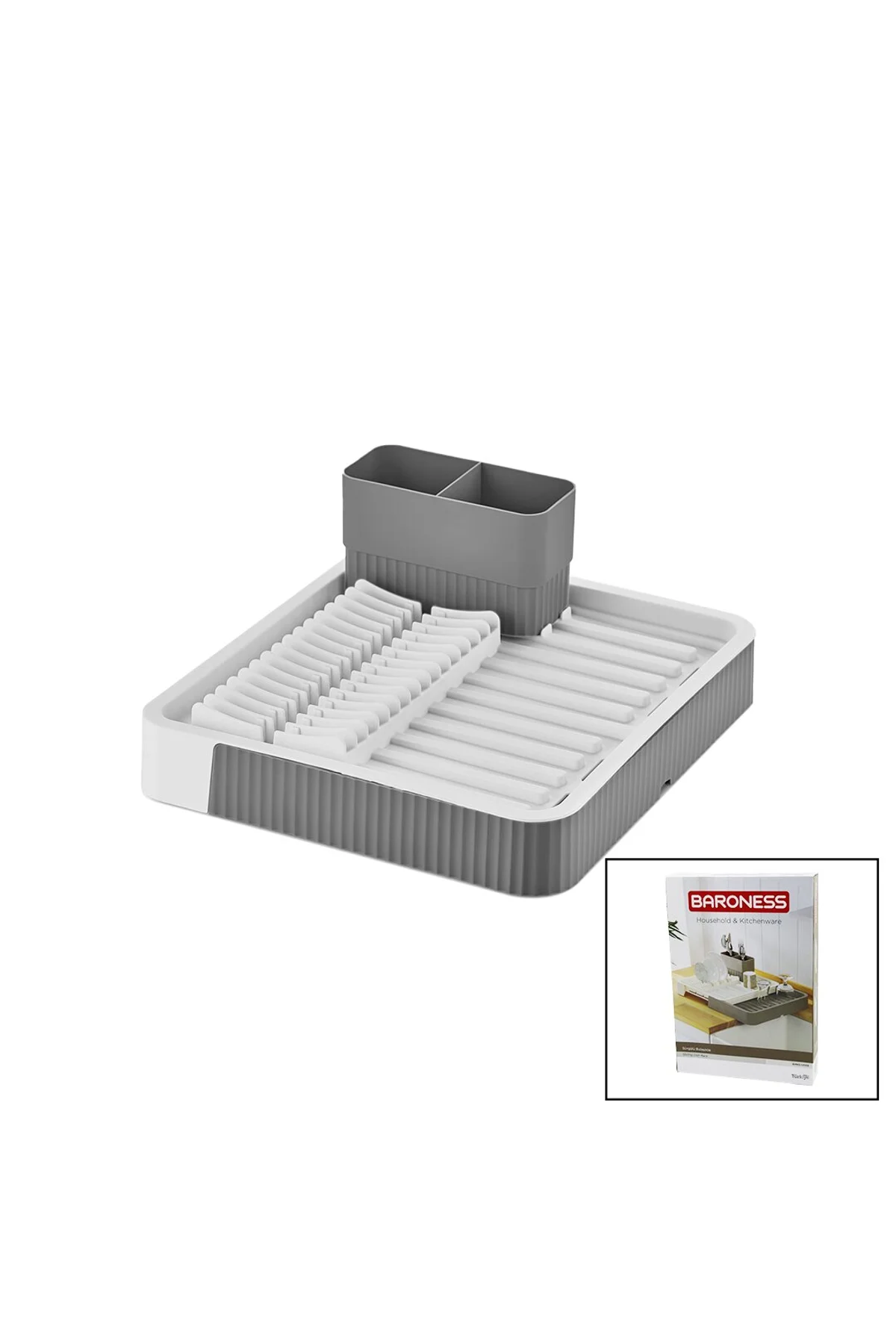 SÜRGÜLÜ BULAŞIKLIK PLASTİK 32.5CM X 35.5CM - 51.5 X 35.5CM - GRİ RENK (4741)