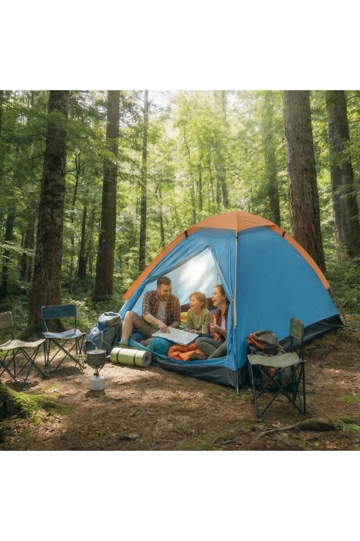4 Kişilik Kamp Çadırı Manuel Kurulum Düz Kapılı Outdoor Dayanıklı Kamp Doğa Çadırı 200 x 200 x 110 c - Just Cheap Store Görsel 4