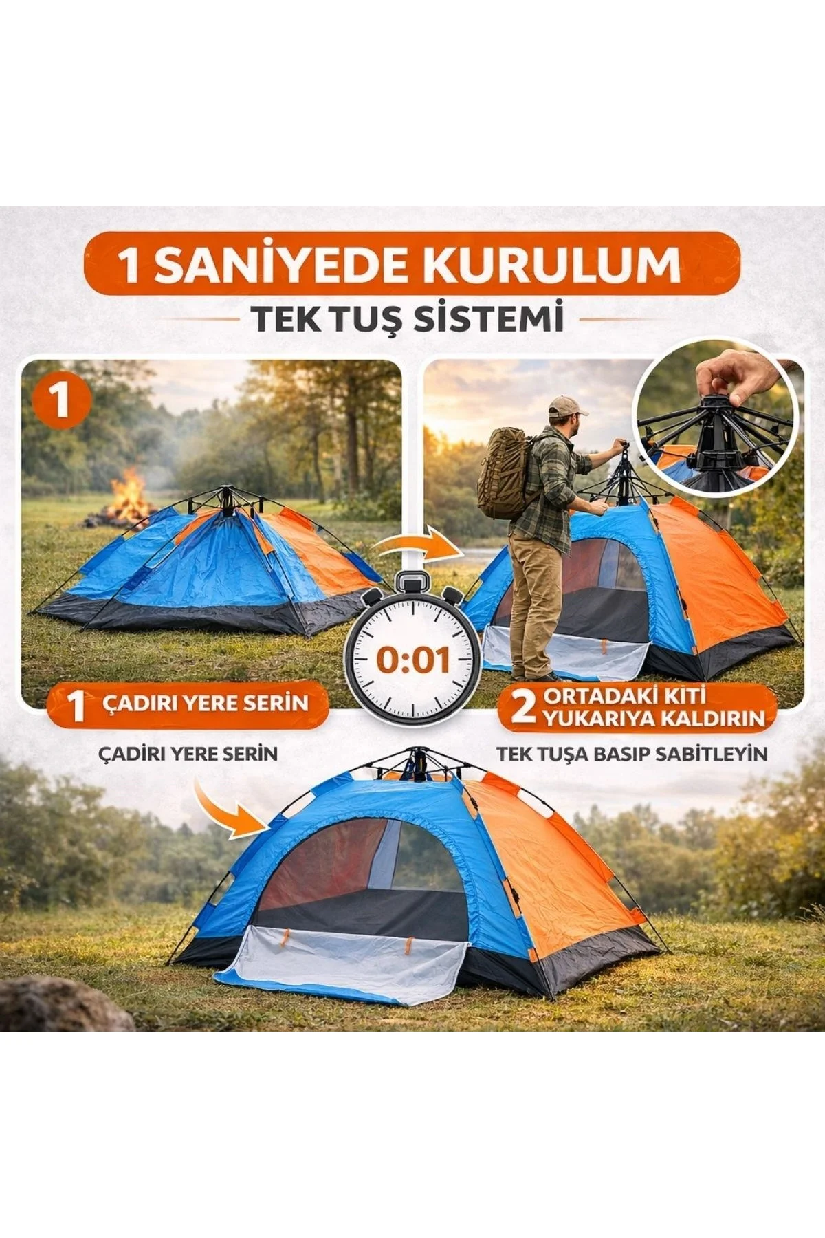 6 Kişilik Otomatik Kurulum Kamp Çadırı – Outdoor Aile, Doğa, Suya Dayanıklı Hızlı Kurulum Çadır 220x - Just Cheap Store Görsel 5