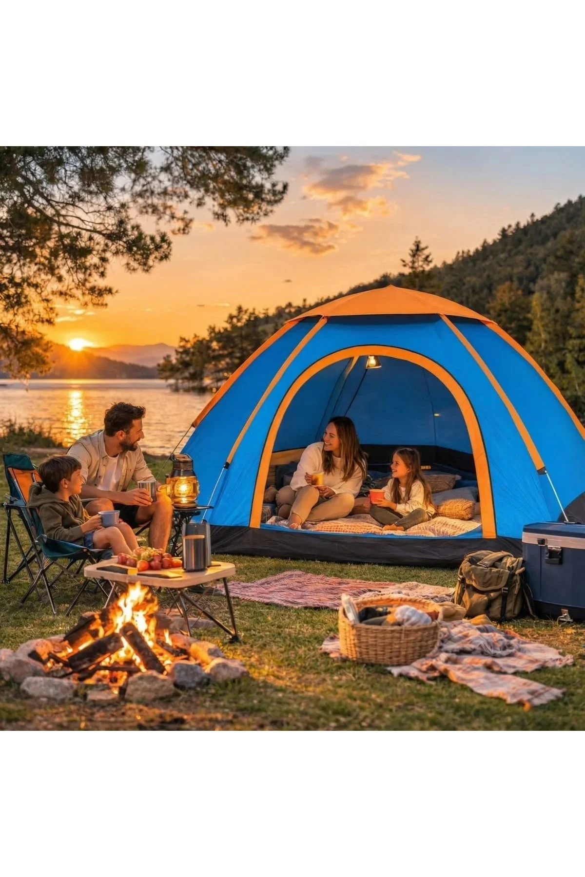 3 Kişilik Yarı Otomatik Kurulum Kamp Çadırı – Suya Dayanıklı, Taşıma Çantalı Outdoor Aile Çadırı, Pi - Just Cheap Store Görsel 2