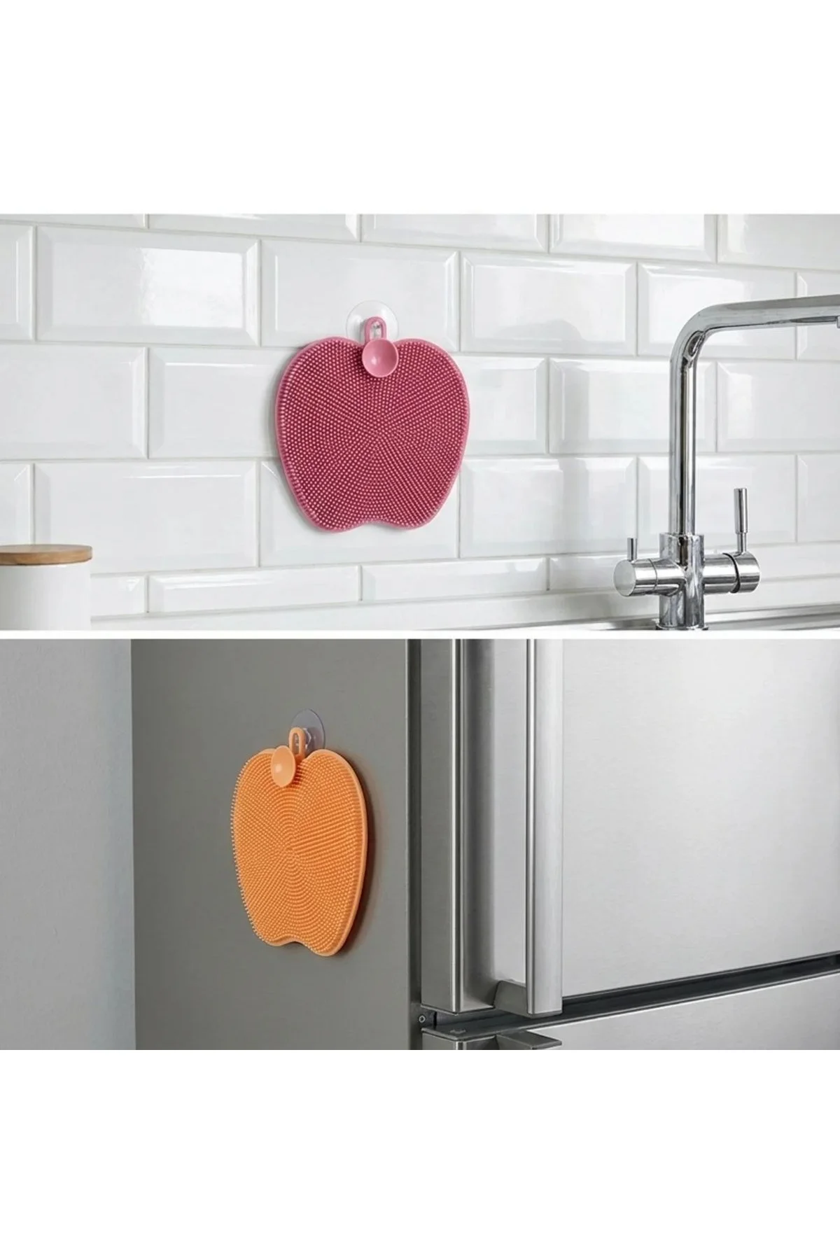 Elma Şekilli Silikon Bulaşık Yıkama Matı – Çok Amaçlı Mutfak ve Banyo Süngeri (4741) - Just Cheap Store Görsel 2