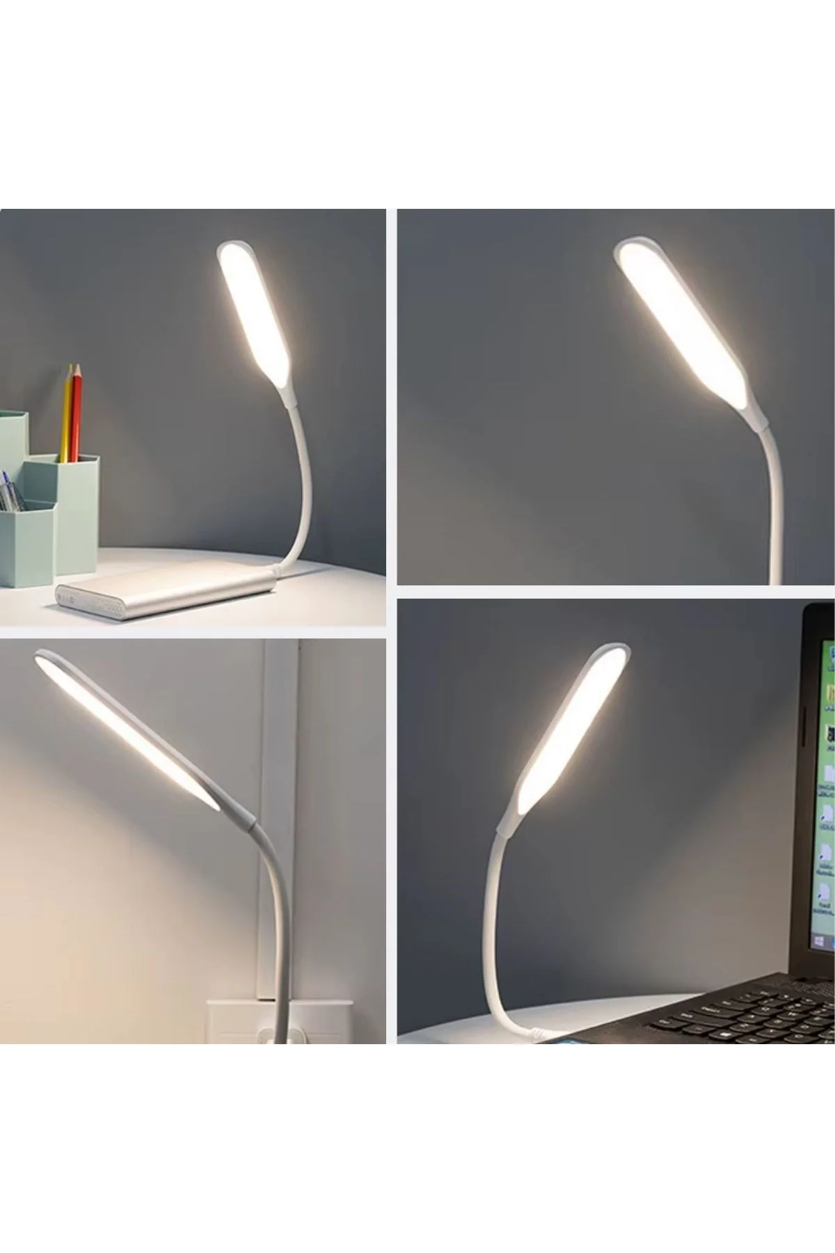 USB Girişli 14 Ledli 3 Kademeli Dokunmatik Masa/Kitap Okuma Lambası Ledi Beyaz (4741) - Just Cheap Store Görsel 5