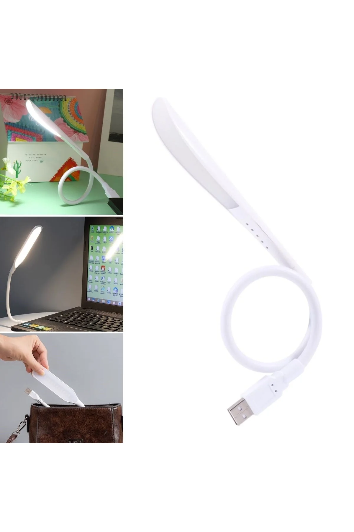 USB Girişli 14 Ledli 3 Kademeli Dokunmatik Masa/Kitap Okuma Lambası Ledi Beyaz (4741)