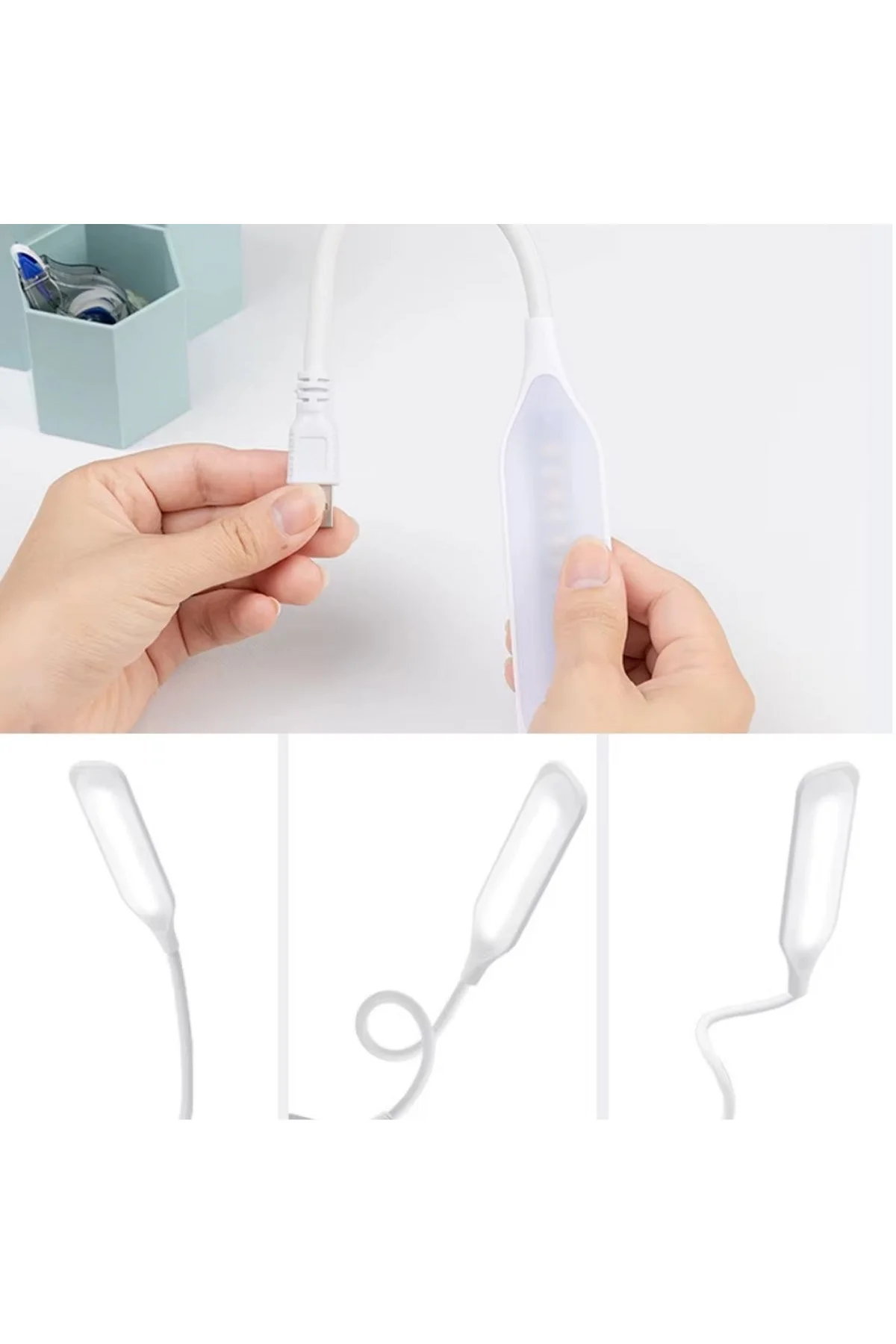 USB Girişli 14 Ledli 3 Kademeli Dokunmatik Masa/Kitap Okuma Lambası Ledi Beyaz (4741) - Just Cheap Store Görsel 3