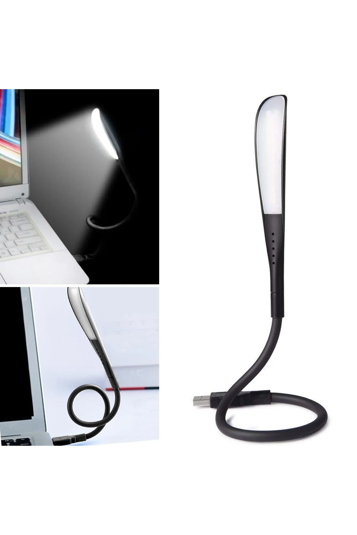 USB Girişli 14 Ledli 3 Kademeli Dokunmatik Masa/Kitap Okuma Lambası Ledi Siyah (4741)