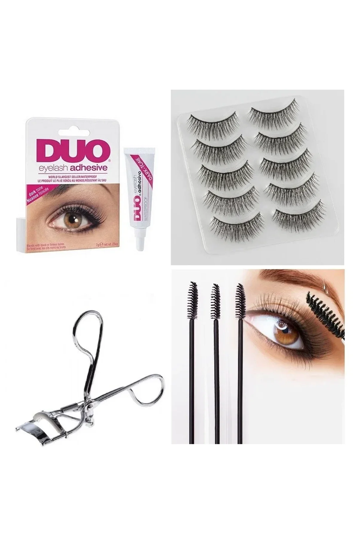 4 Parça Kirpik Seti Takma Kirpik Takımı 5li Kirpik Set Kirpik Kıvırıcı Kirpik Yapıştırıcı Rimel Mask - Just Cheap Store Görsel 2