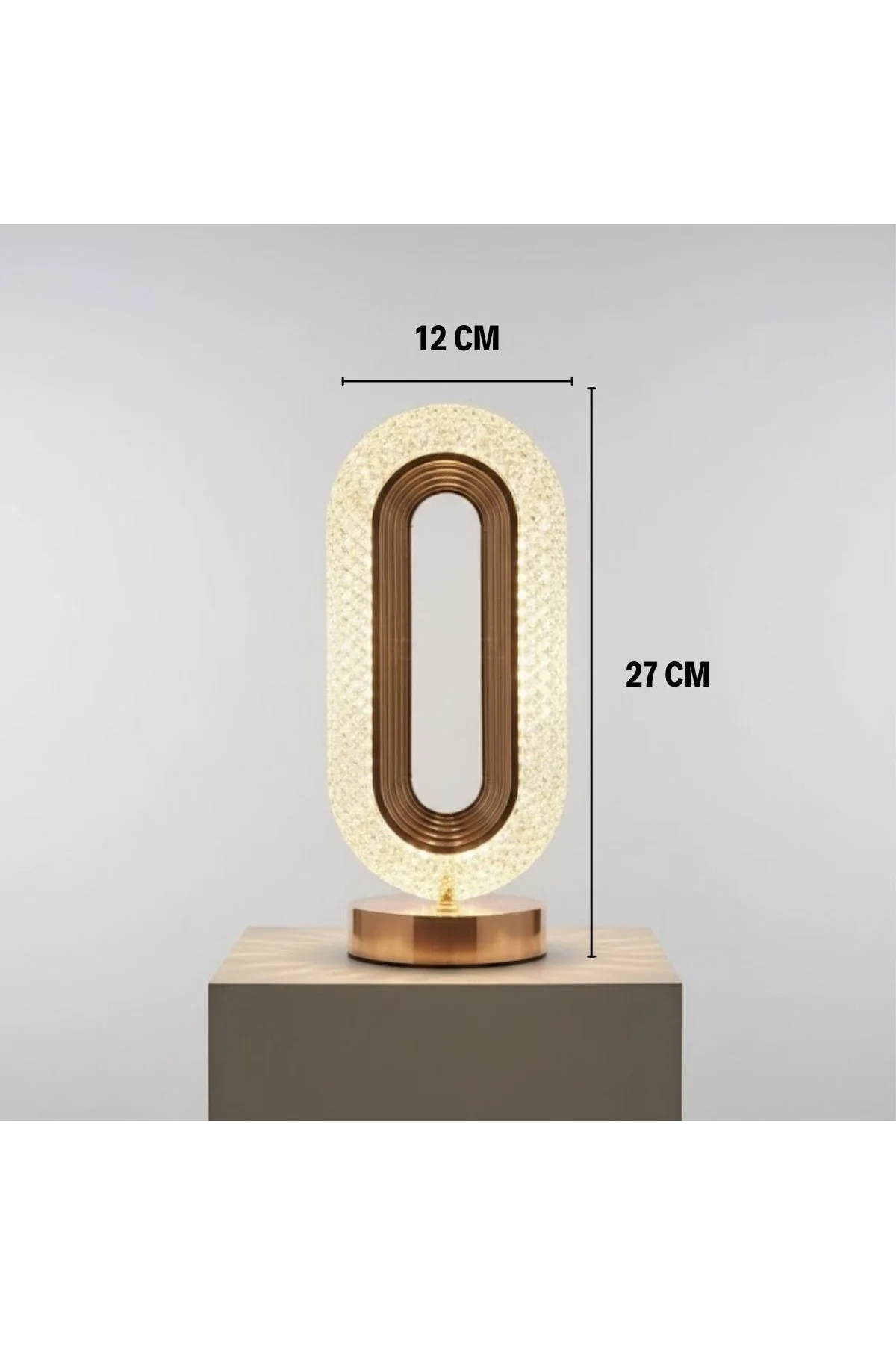 Oval Şeklinde Kristal LED Masa Lambası – Dokunmatik, 3 Renk Işık Modlu, Şarjlı Dekoratif Gece Lambas - Just Cheap Store Görsel 5