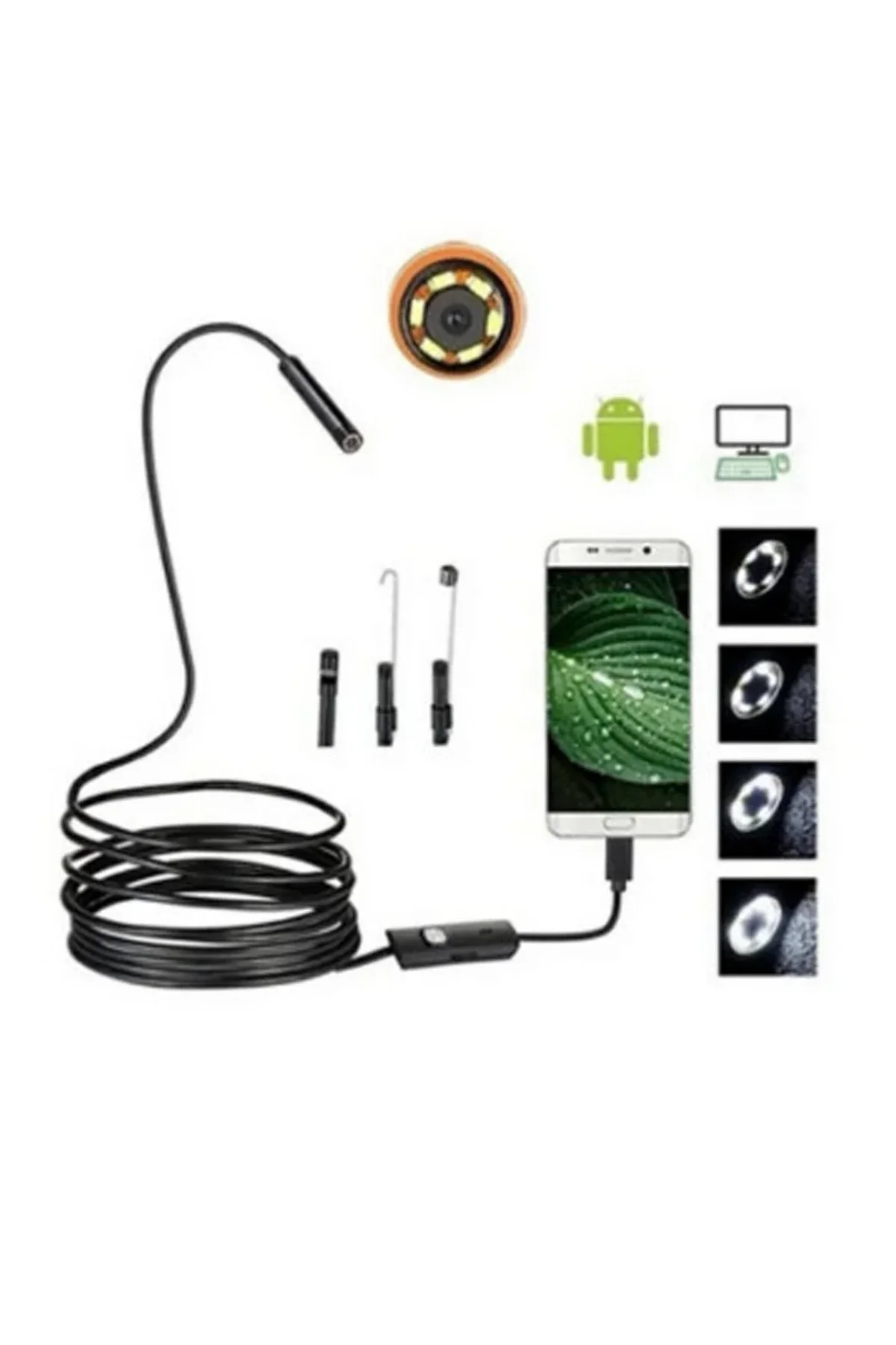 Endoskop 3 İn 1 Yılan Kamera Usb Micro Usb Type-c 20 Metre Sert Kablo - Just Cheap Store Görsel 3