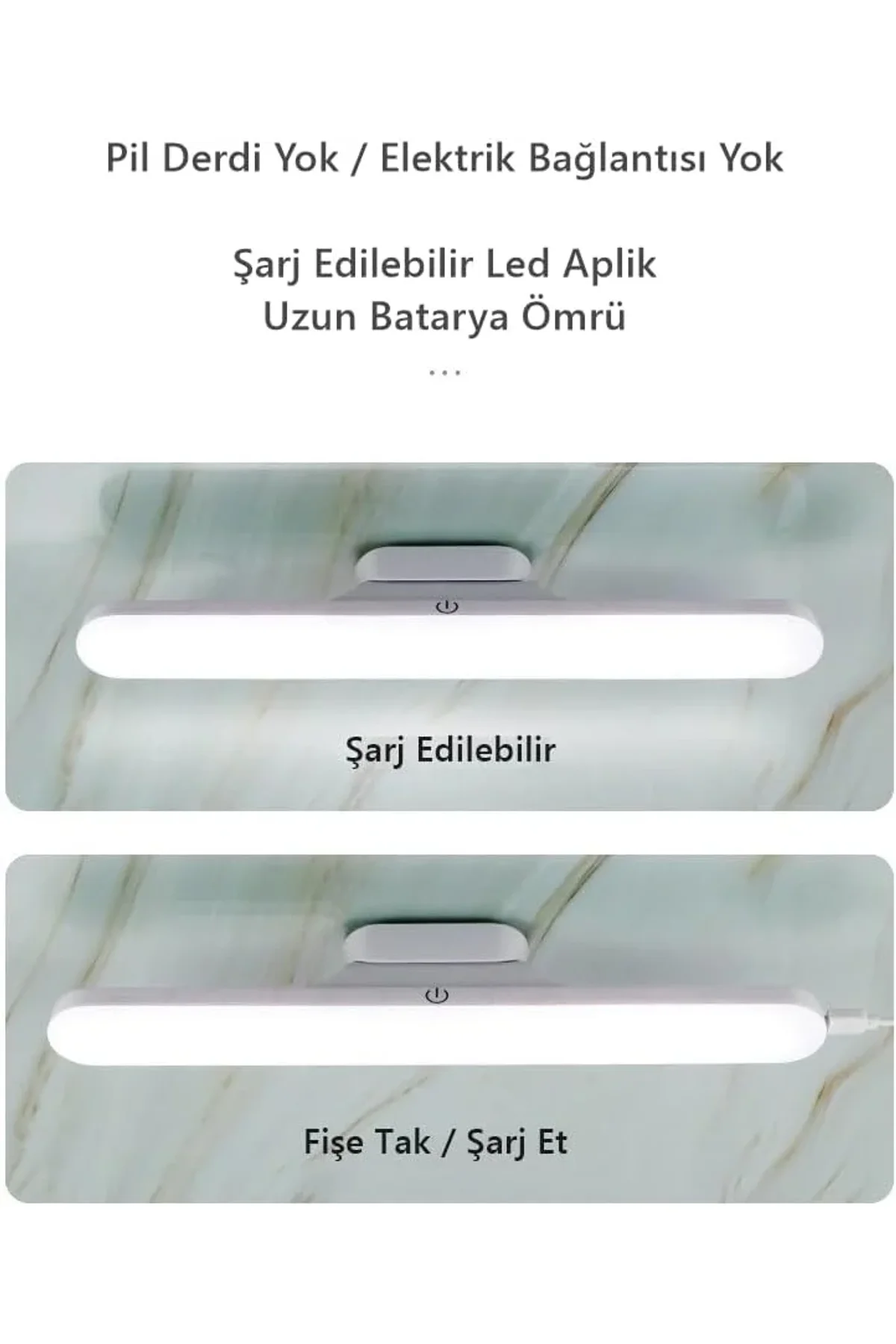 Cabınet Şarjlı Kolay Taşınabilir Mıknatıslı Led Işık Kablosuz Kademeli 3 Renk Aplik (4741) - Just Cheap Store Görsel 4