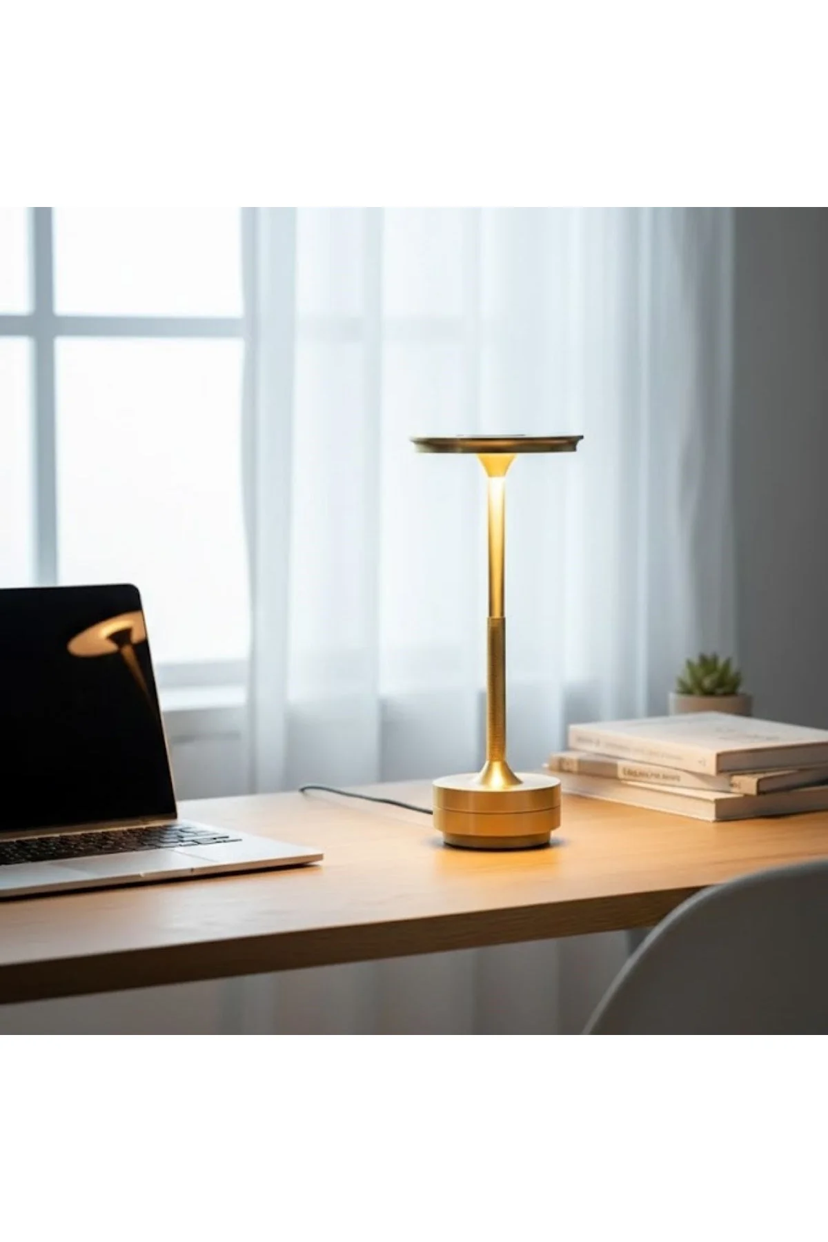 Eskitme Gold Kasa Dokunmatik Şarjlı Masa Lambası – 3 Renk Işık Modlu, LED Aydınlatmalı, Modern &amp - Just Cheap Store Görsel 5
