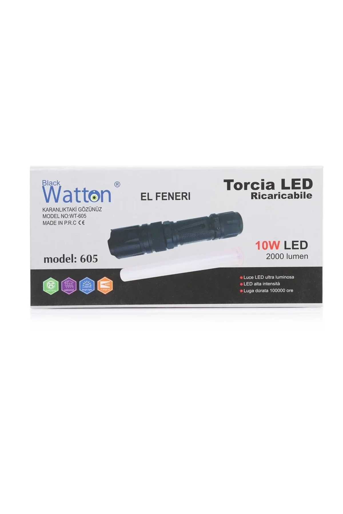 10w 2000 Lümen 4 Renk Güçlü El Feneri Wt-605 - Just Cheap Store Görsel 5