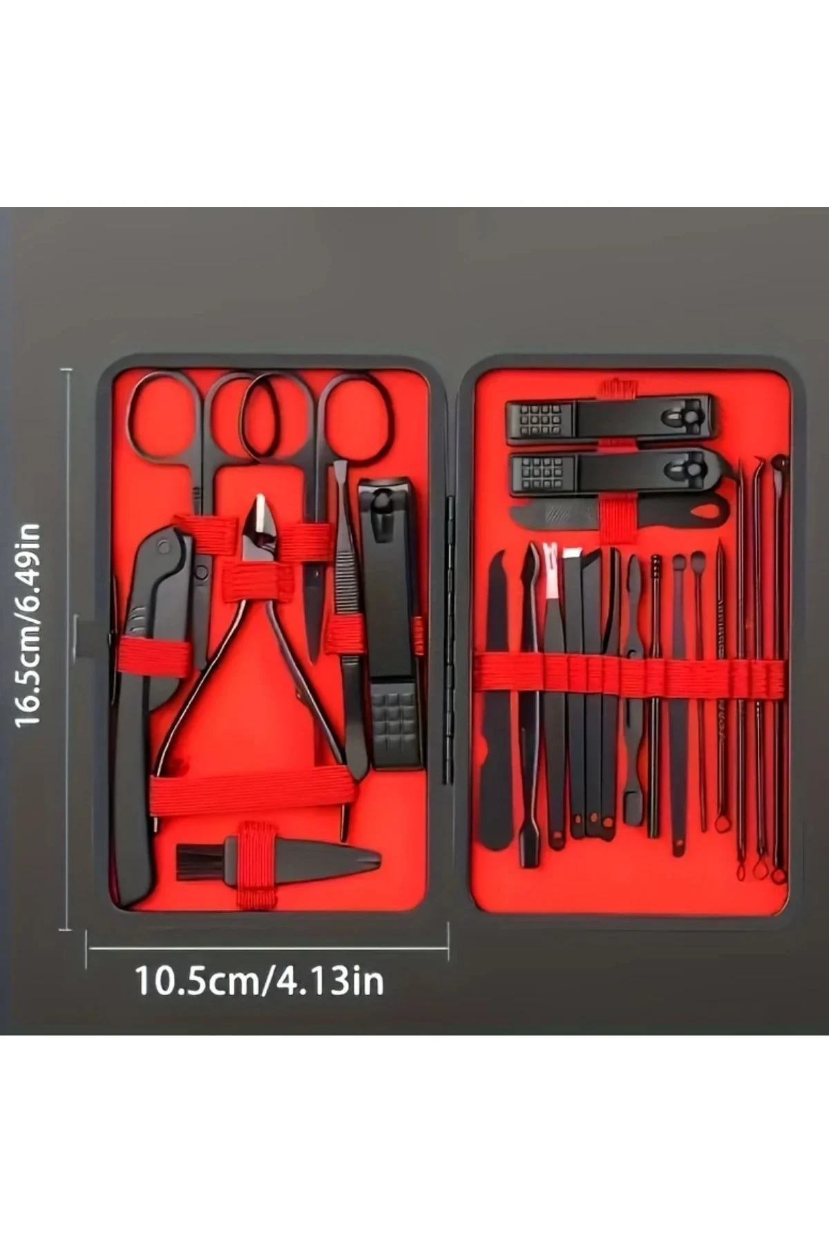 24 Parça Kendiliğinden Deri Çantalı Seyahat Tipi Manikür Pedikür Seti (4741) - Just Cheap Store Görsel 4