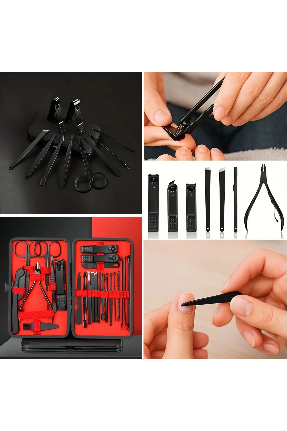 24 Parça Kendiliğinden Deri Çantalı Seyahat Tipi Manikür Pedikür Seti (4741) - Just Cheap Store Görsel 5