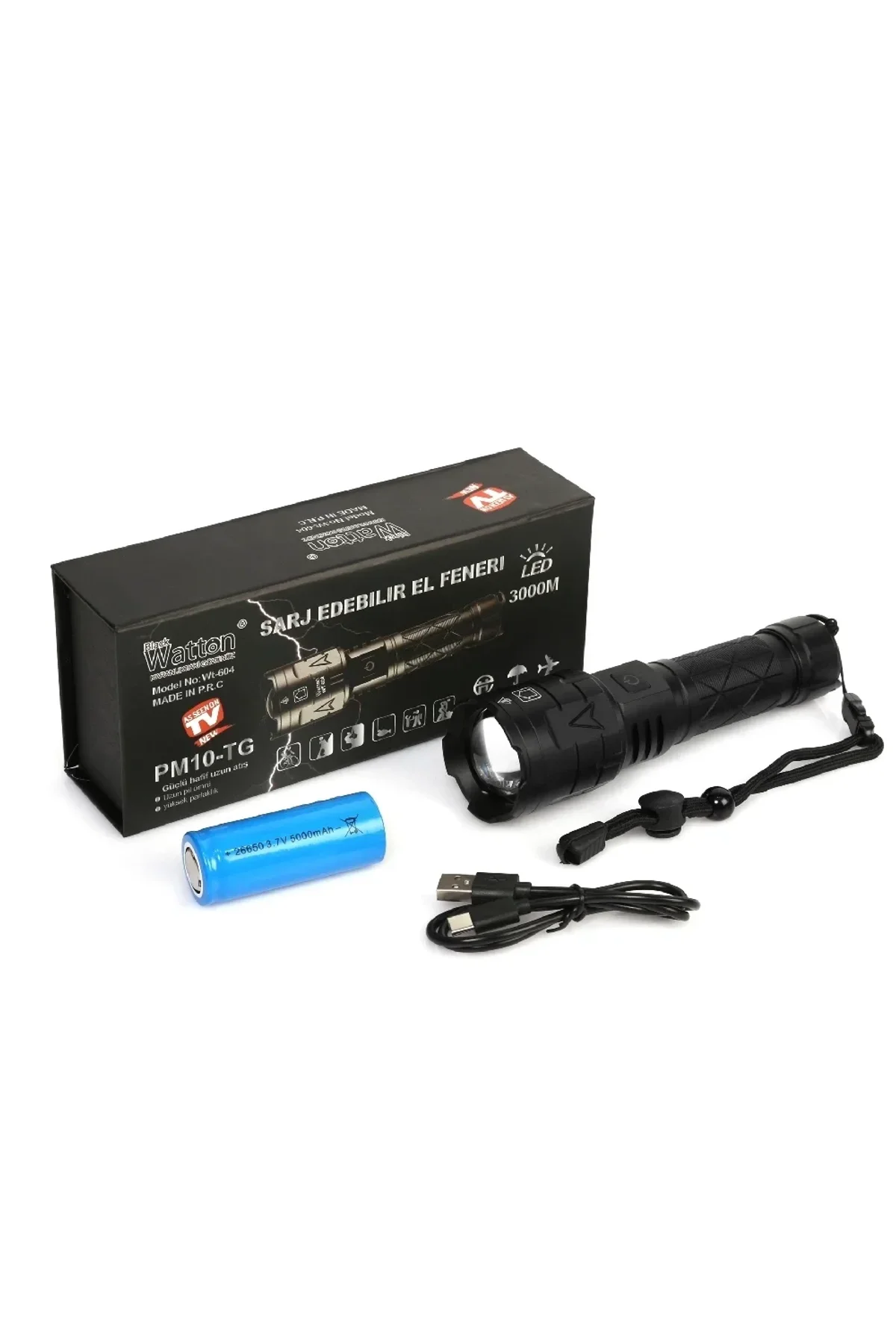 3000 Lümen Güçlü El Feneri Wt-604 - Just Cheap Store Görsel 3