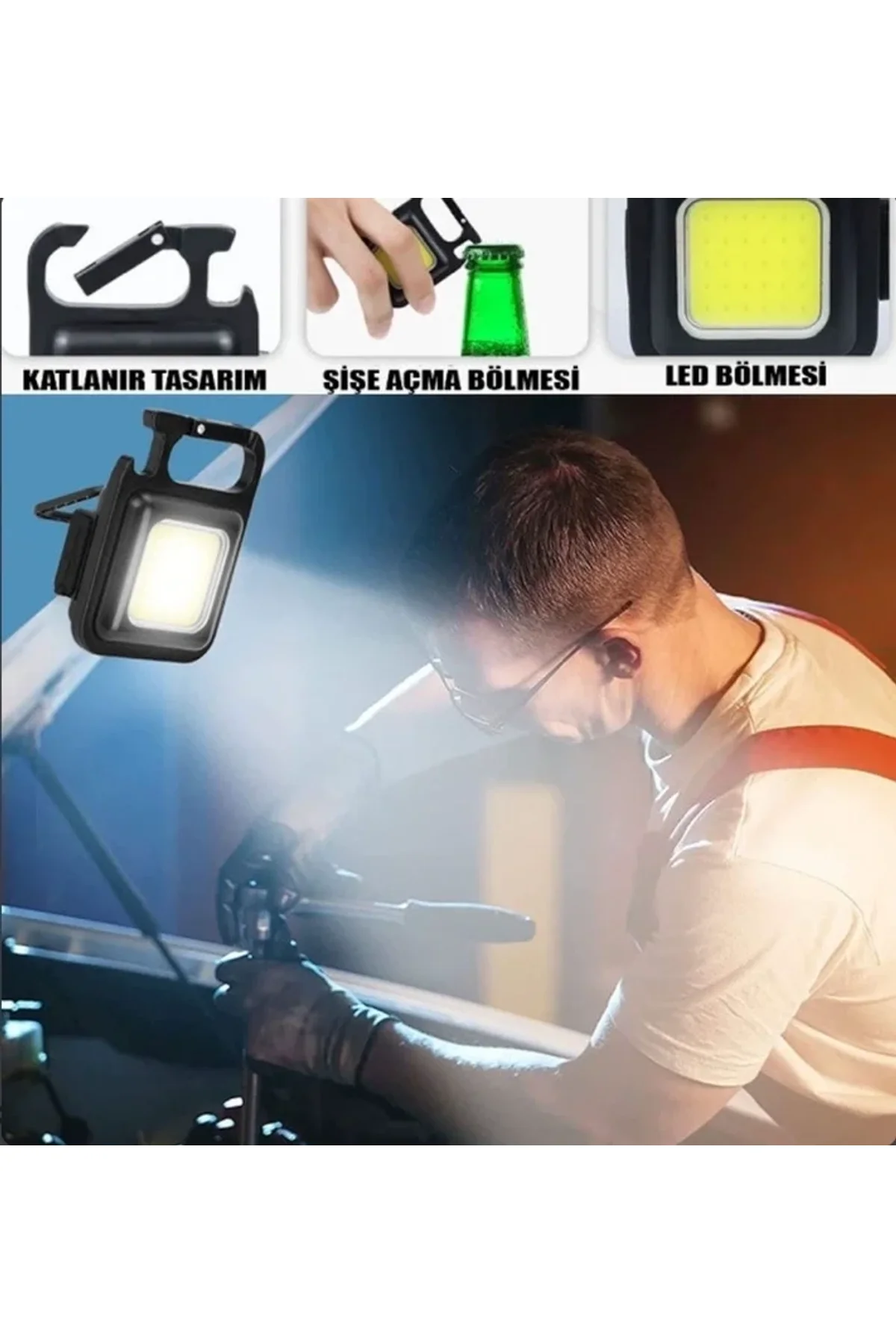 Led Işıklı Flash Özellikli 4 Modlu Anahtarlık El Feneri - Just Cheap Store Görsel 3