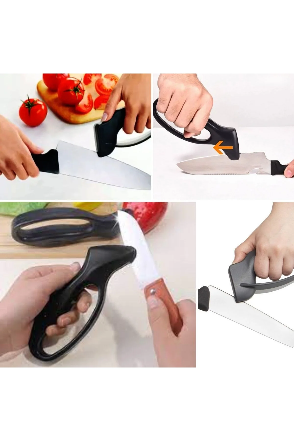 Kolay Tutuş Saplı Paslanmaz Çelik Manuel Bıçak Bileme Aleti (4741) - Just Cheap Store Görsel 2