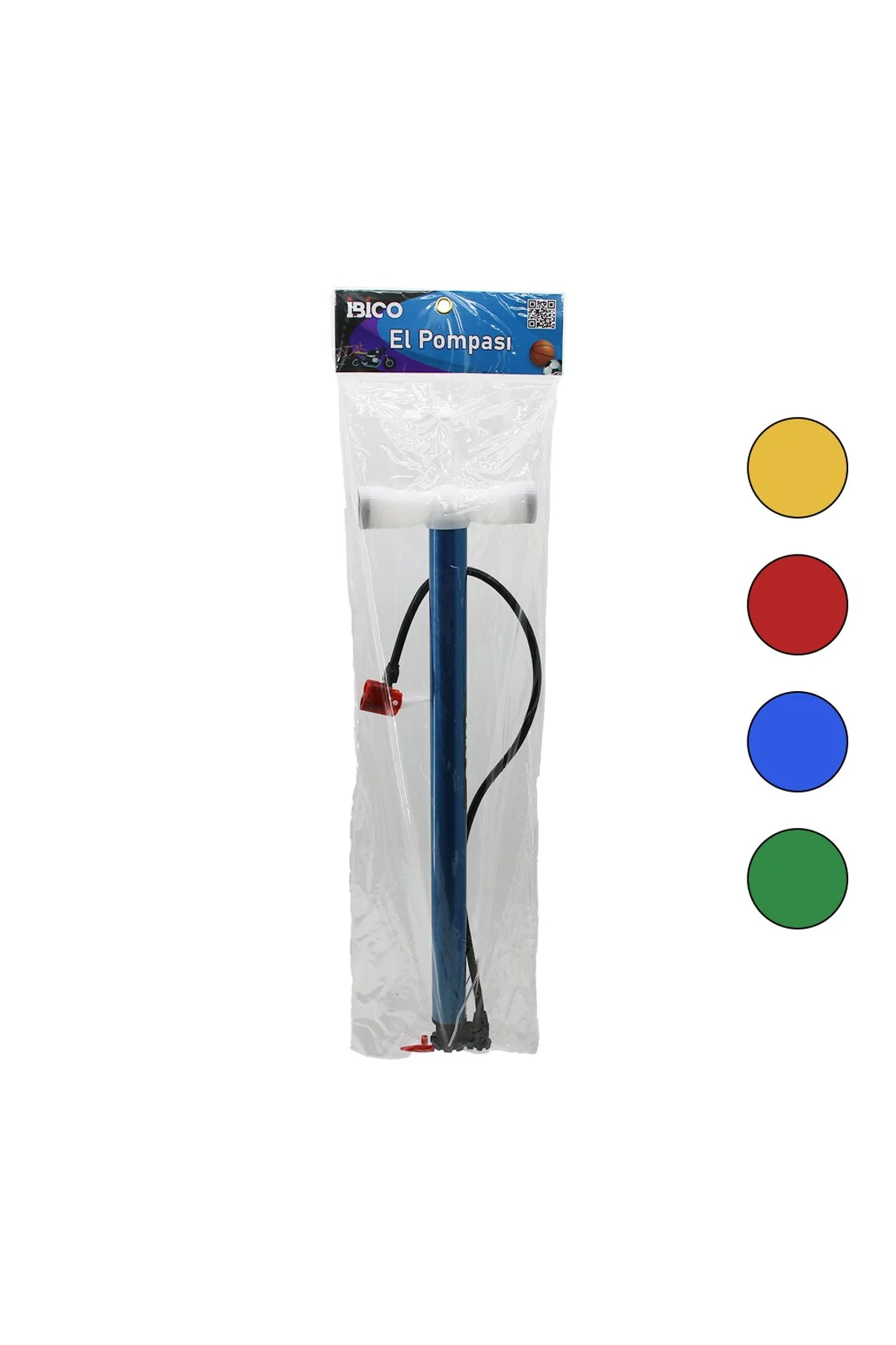 TERS BASMALI METAL GÖVDE PLASTİK KOL İRAN EL POMPASI 55CM TOP - BİSİKLET - MOTOR AYAKLIK APARATLI (4