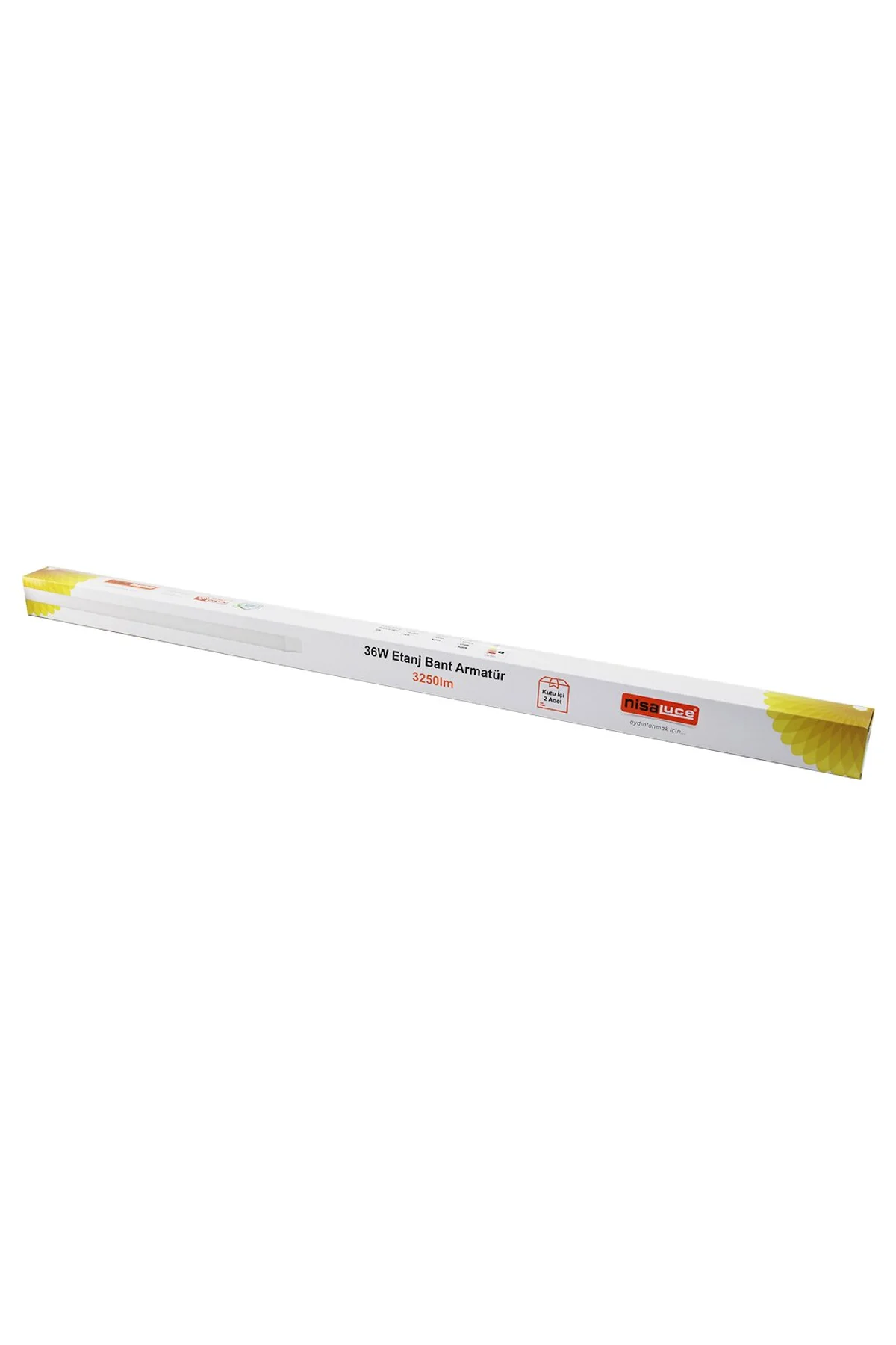 NİSALUCE EAMP-082/1 2PCS 36W - 120CM LED ETANJ BANT ARMATÜR LAMBA AMPUL BEYAZ - 6500K 3250LÜMEN MONT