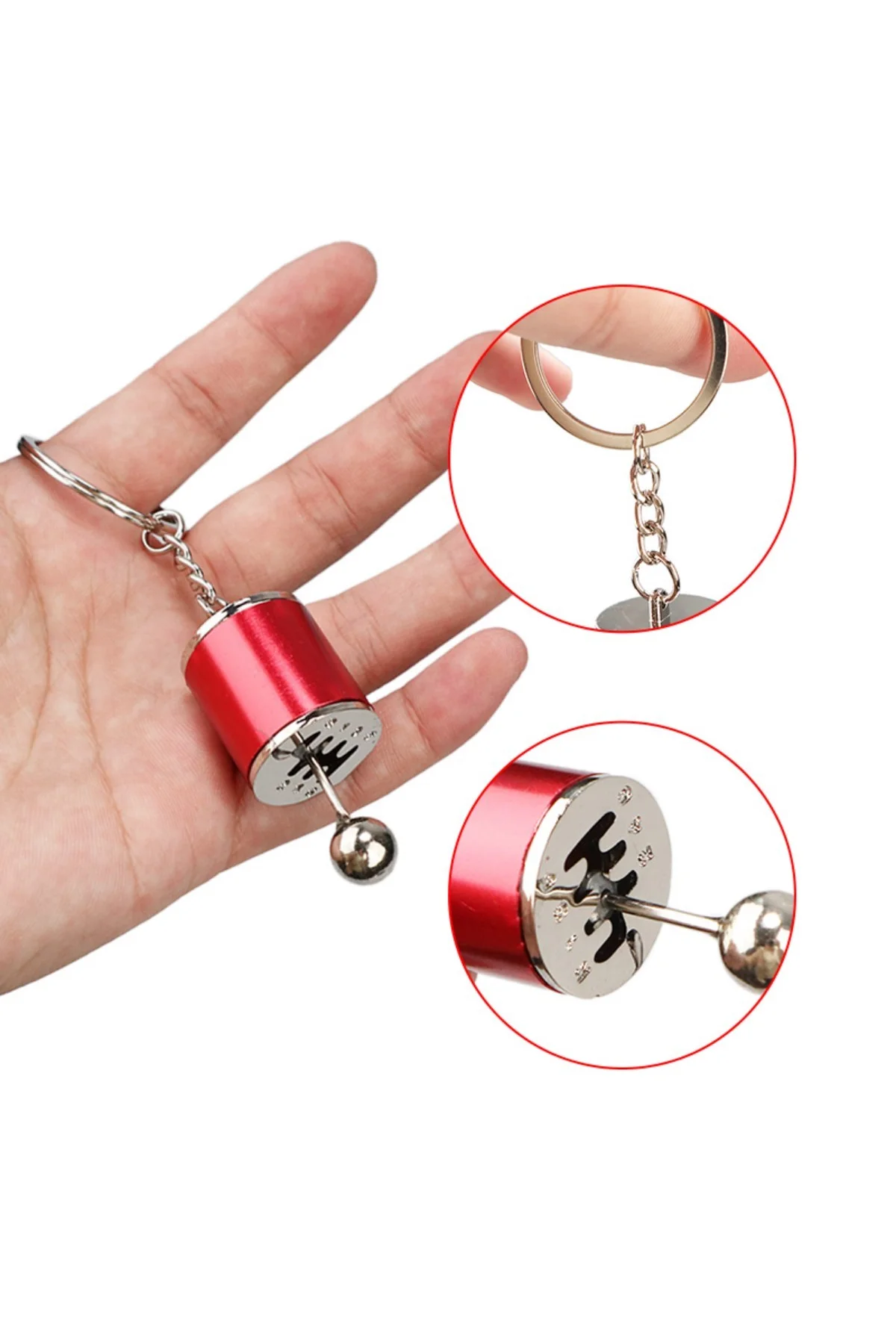 Hareketli Araba Vites Anahtarlık Altı Hız Manuel Vites Dişli Shifter Topuzu Metal Anahtarlık (4741) - Just Cheap Store Görsel 5