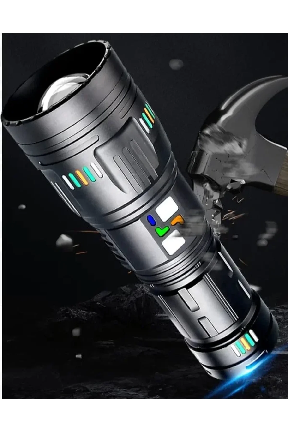 F.b.ı Pro F-3002 Alüminyum Tg Led Gece Şeritli Type-c Şarjlı El Feneri - Just Cheap Store Görsel 4