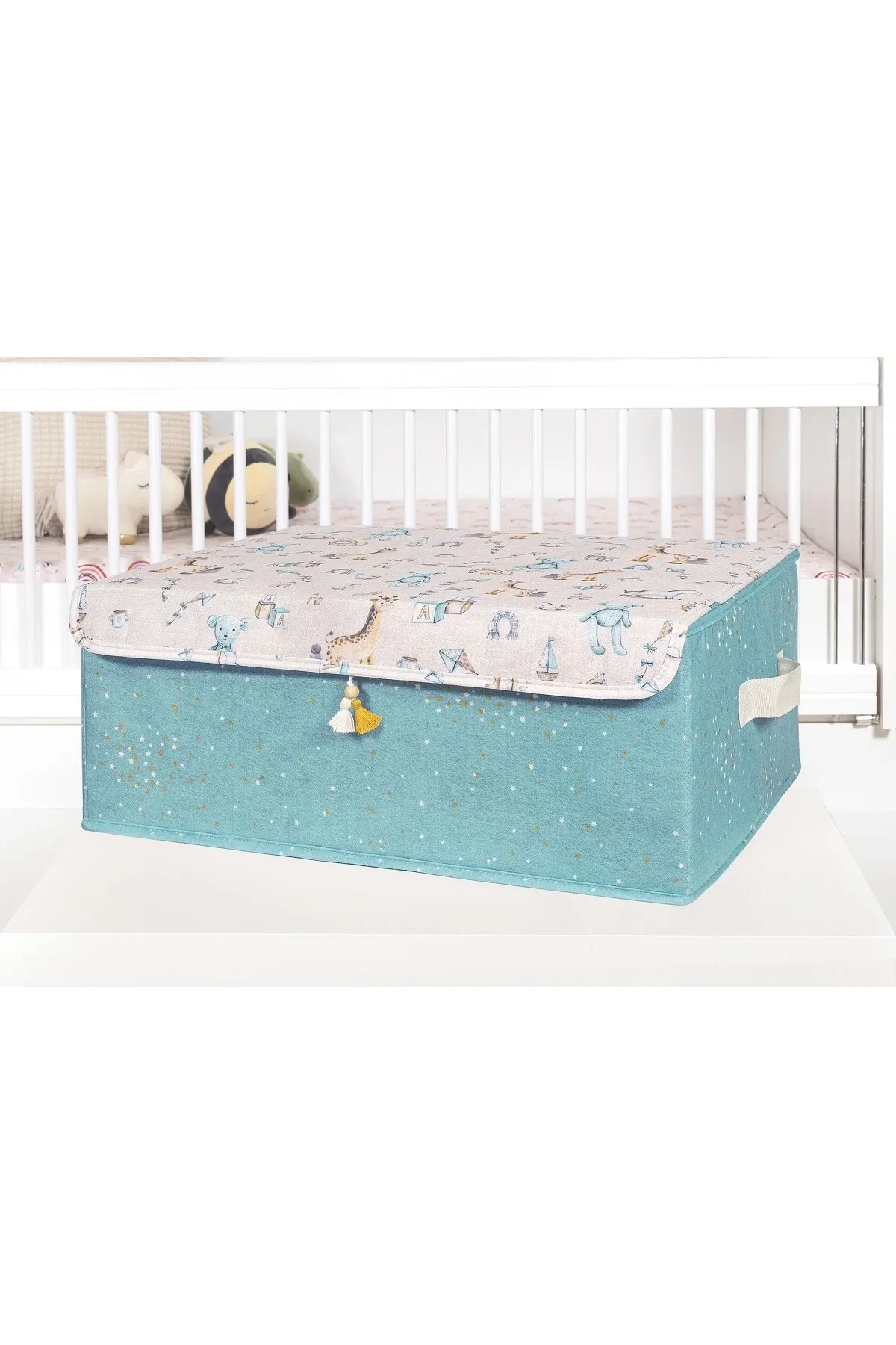 Baby Püsküllü Kapaklı Kutu Düzenleyici Çok Amaçlı Organizer Kutu Baza Boy (yeşil) -04249 - Just Cheap Store Görsel 3