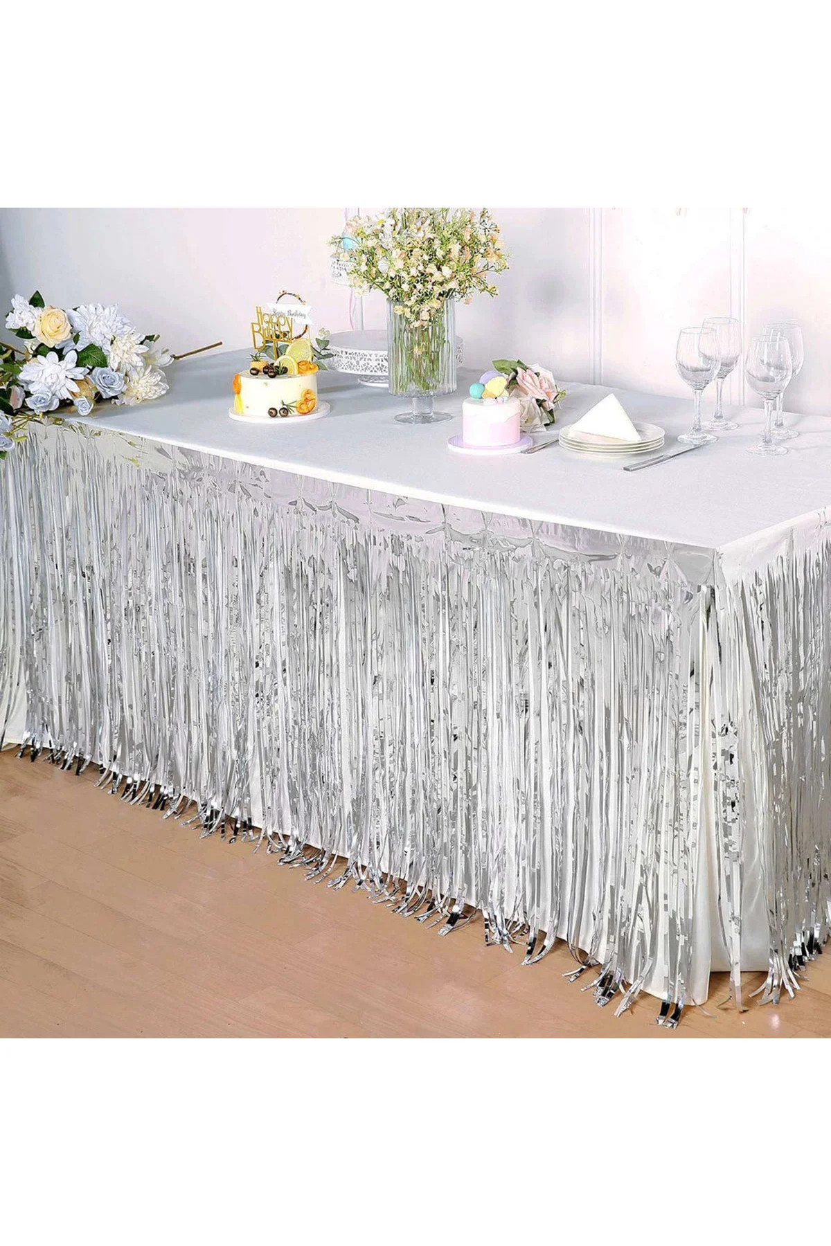 Gümüş Metalize Masa Eteği 275x75 cm – Kendinden Yapışkanlı (4741) - Just Cheap Store Görsel 2