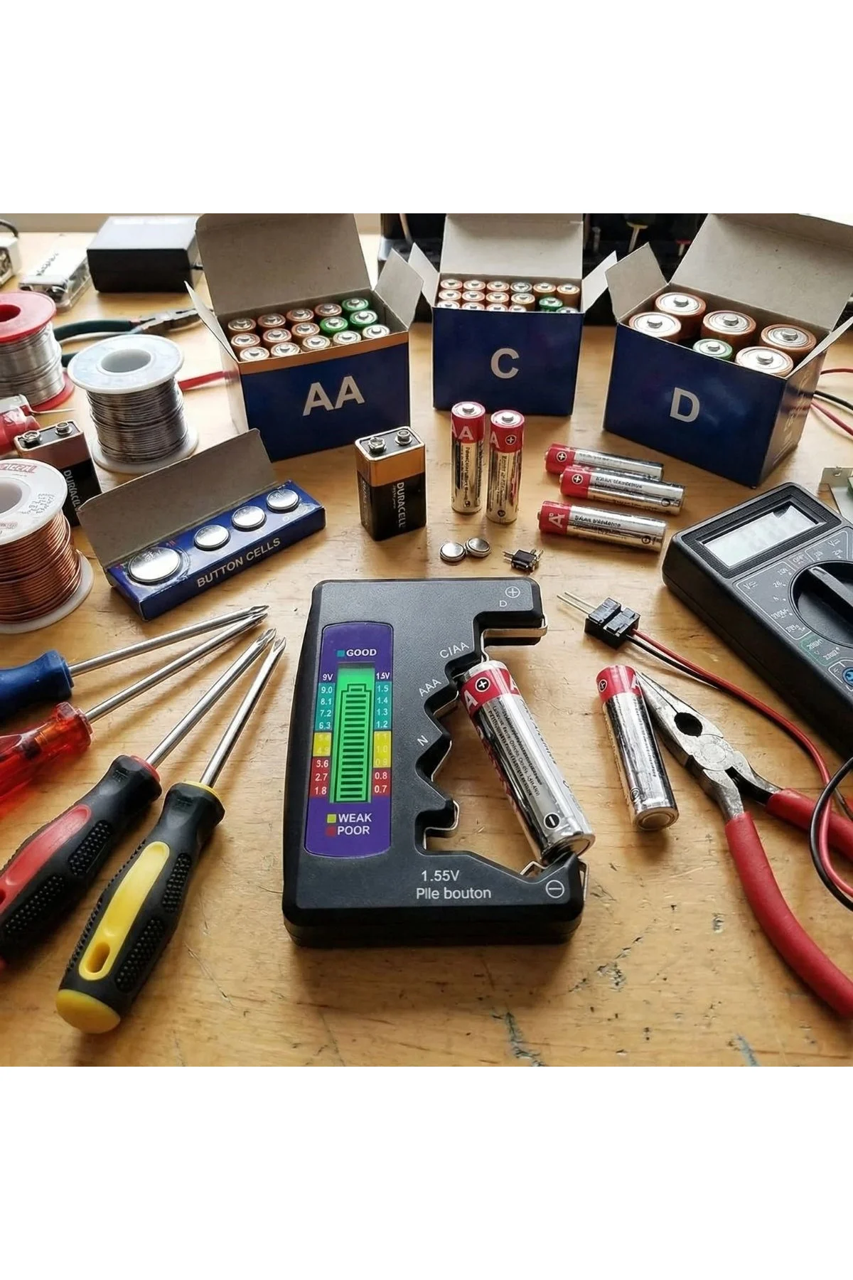 Evrensel Dijital Pil Test Cihazı – AA, AAA, C, D, N, 9V ve Düğme Pil Uyumlu Mini Pil Kapasite &amp - Just Cheap Store Görsel 3