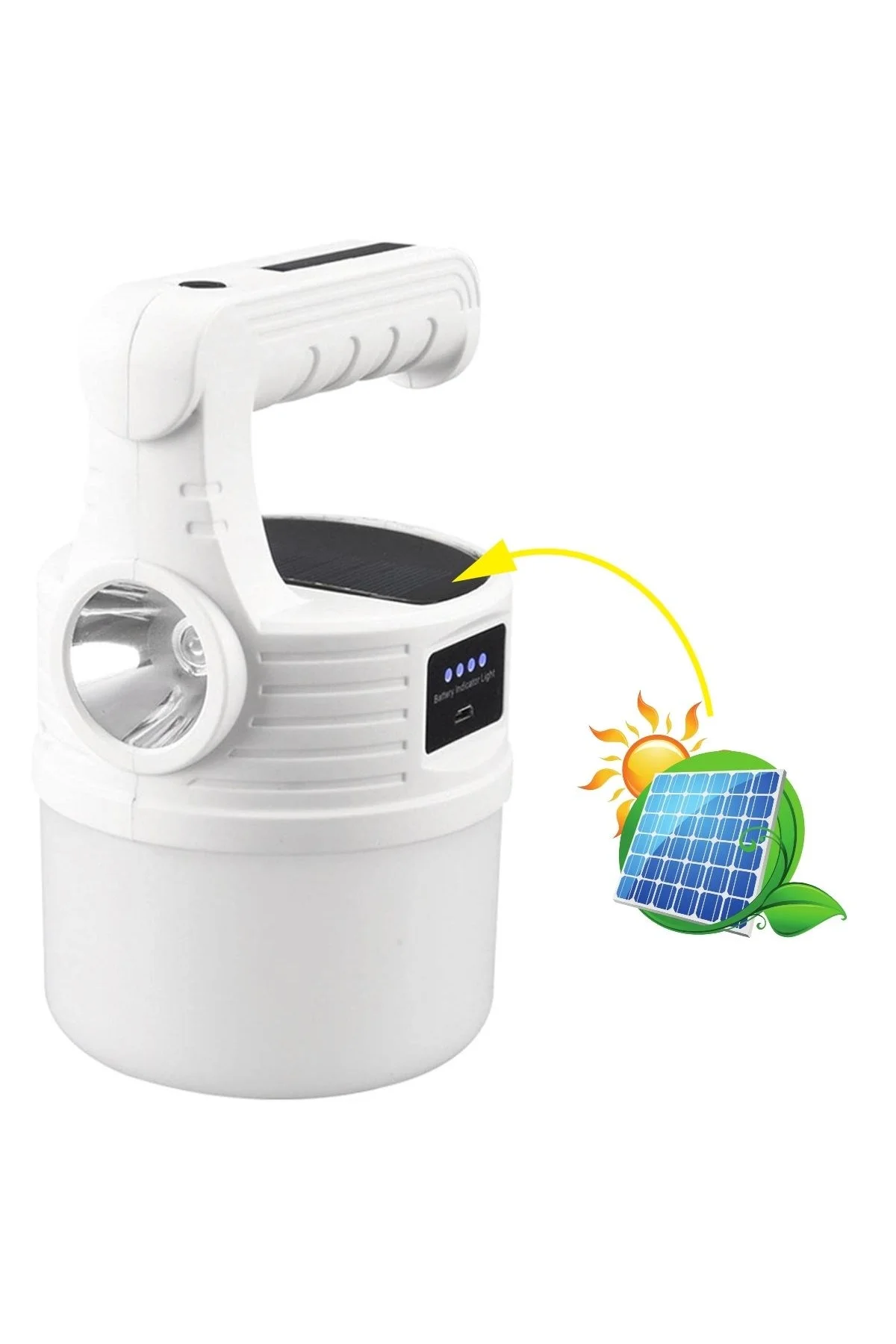 LED Güneş Enerjili Kamp Lambası–2000 Lümen Süper Parlak, 5 Aydınlatma Modlu,USB ile Şarj Edilebilir - Just Cheap Store Görsel 3