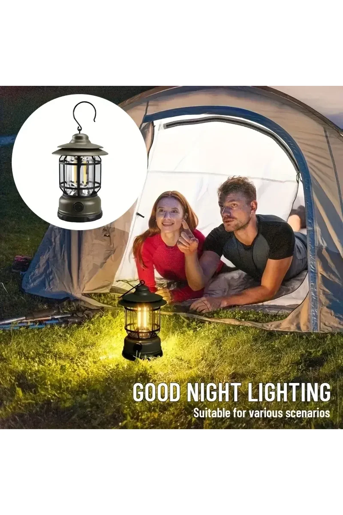 Bluetooth Hoparlör Özellikli Dimerli Led Kamp Lambası Hs66 (4741)